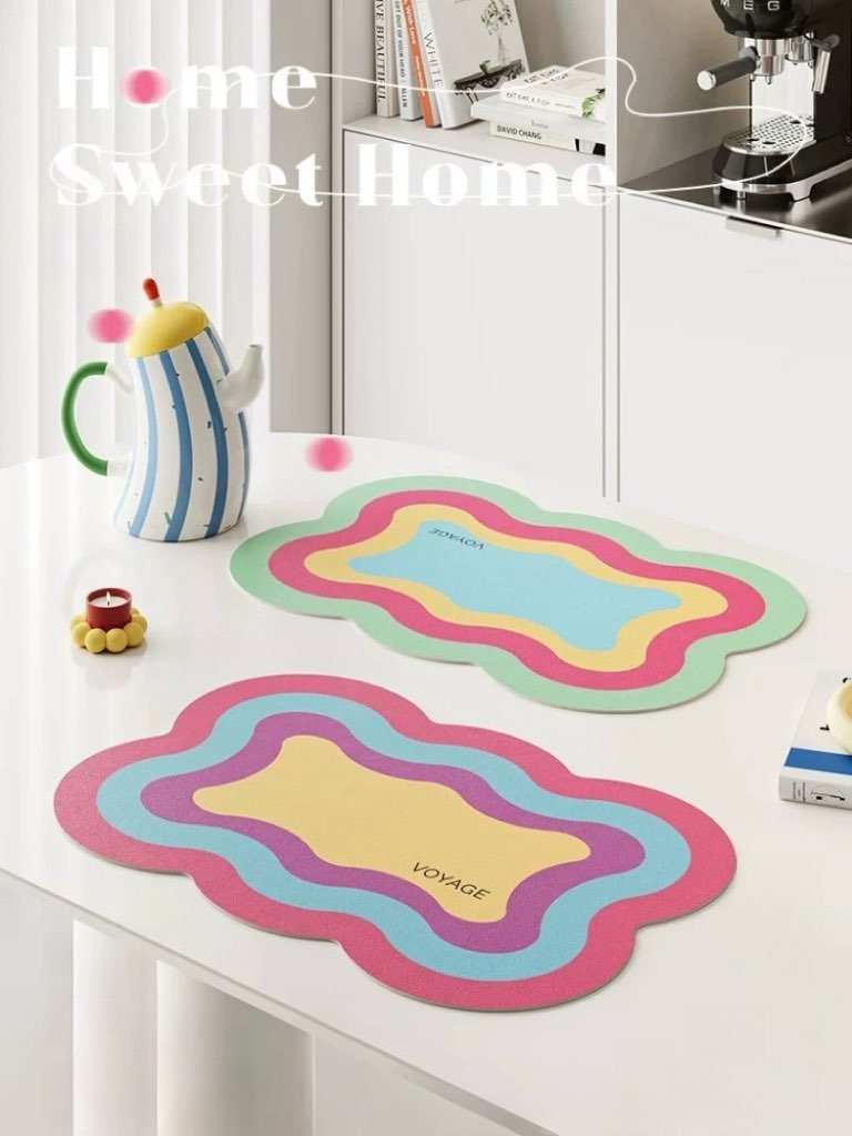 Dopamine Scalloped - edge Placemat Set Of 4 Pcs for Whimsical Table Setting - Scalloped - edge Placemat - Mixed Set of 4 Pcs - INSPECIAL HOME