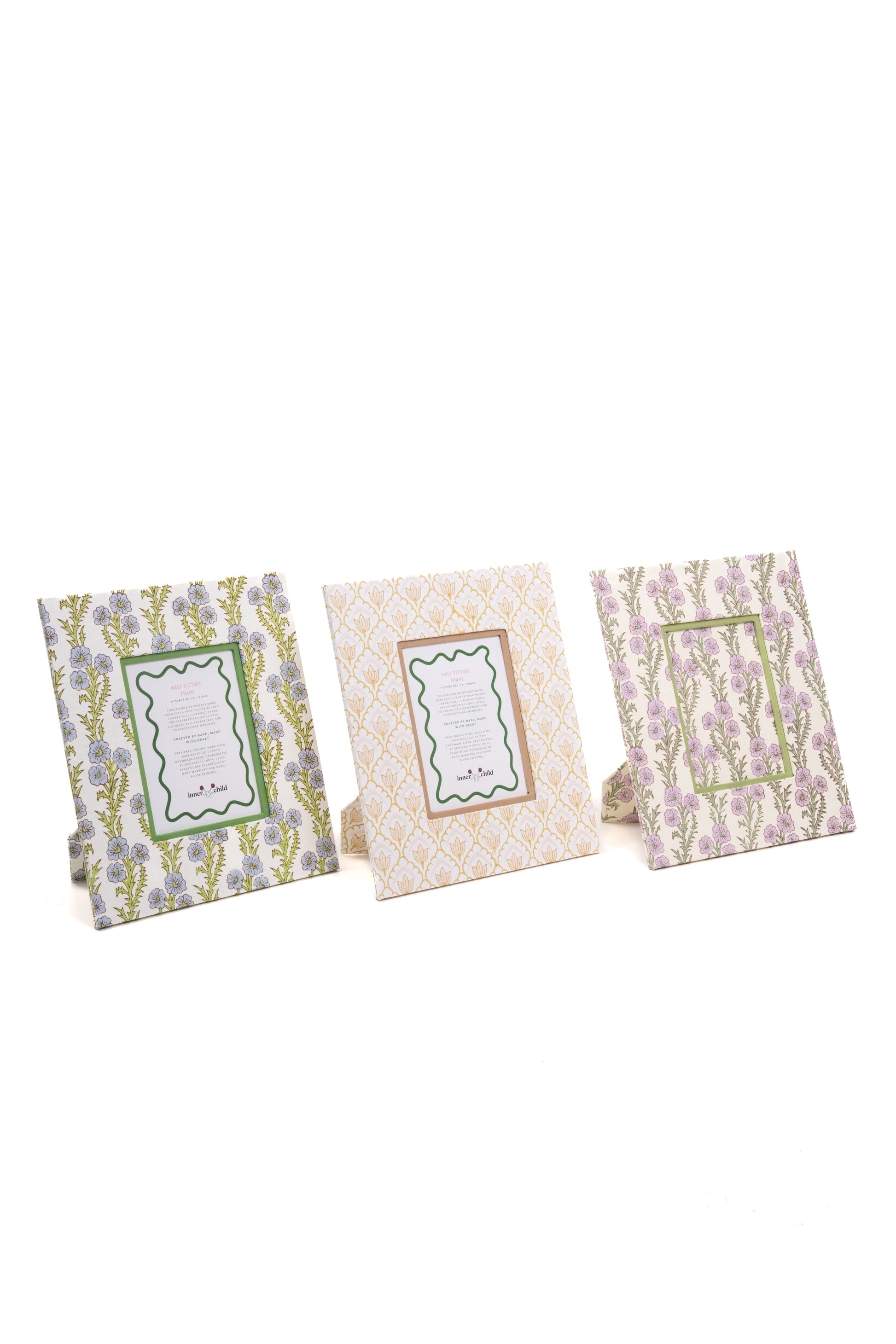 Three large wall picture frames in desert sand tulip designs displayed together, Inner Child studio