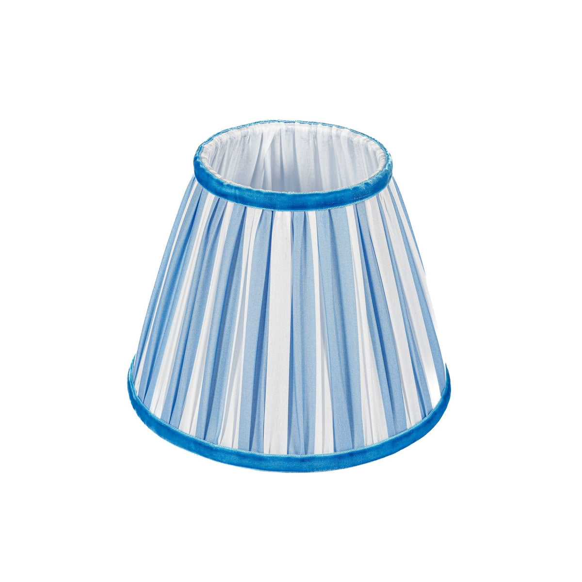 Blue Velvet Tides blue striped pleated lamp shade