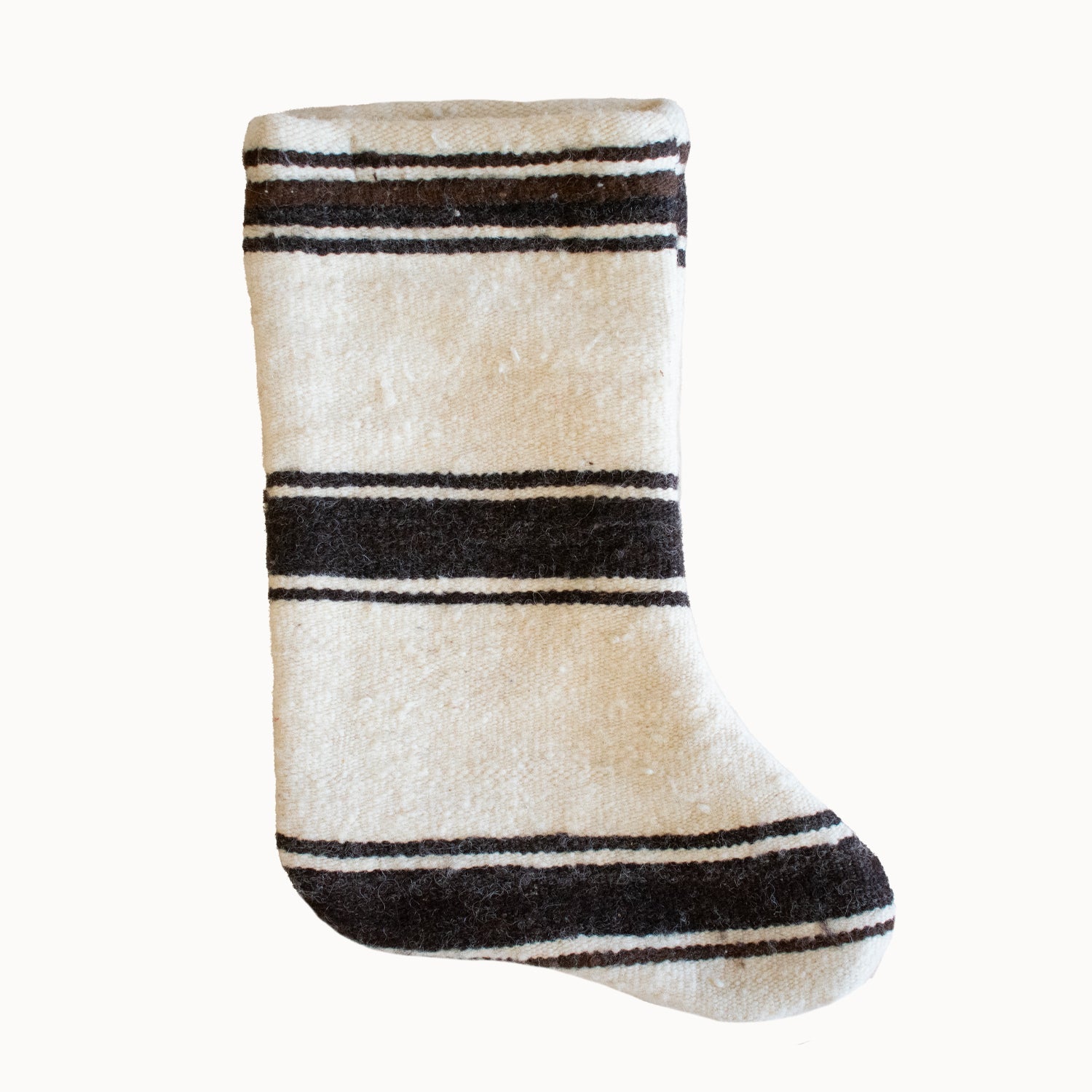 Handwoven Christmas Stocking | Chocolate Stripe
