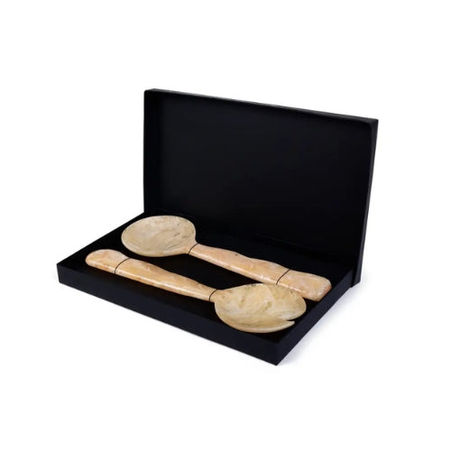Resin Salad Server, Peach Set of 2 12.40x3.93 Inches - Casa Amarosa