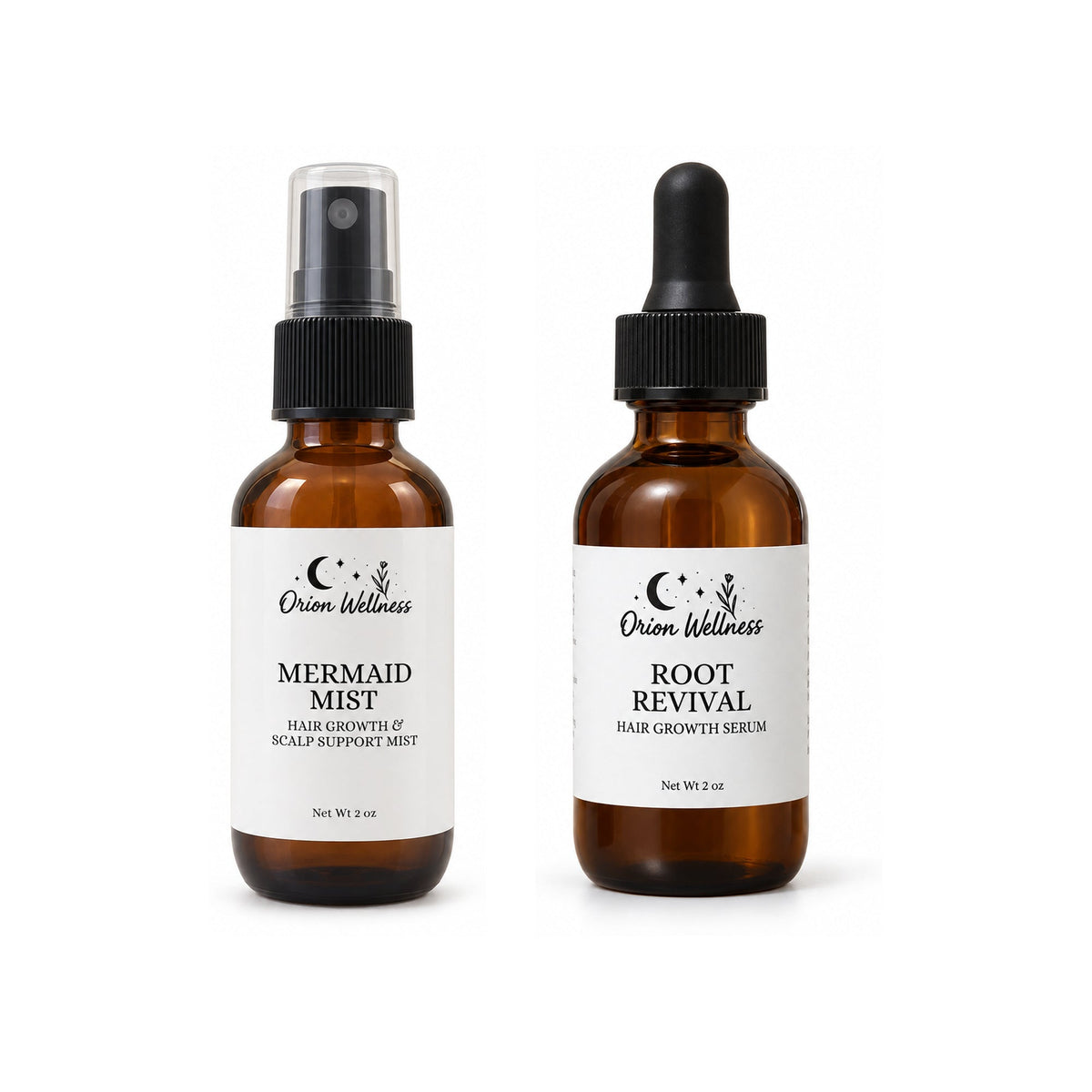 Orion Wellness Mermaid Mist and Root Revival Hair Oil on a white background