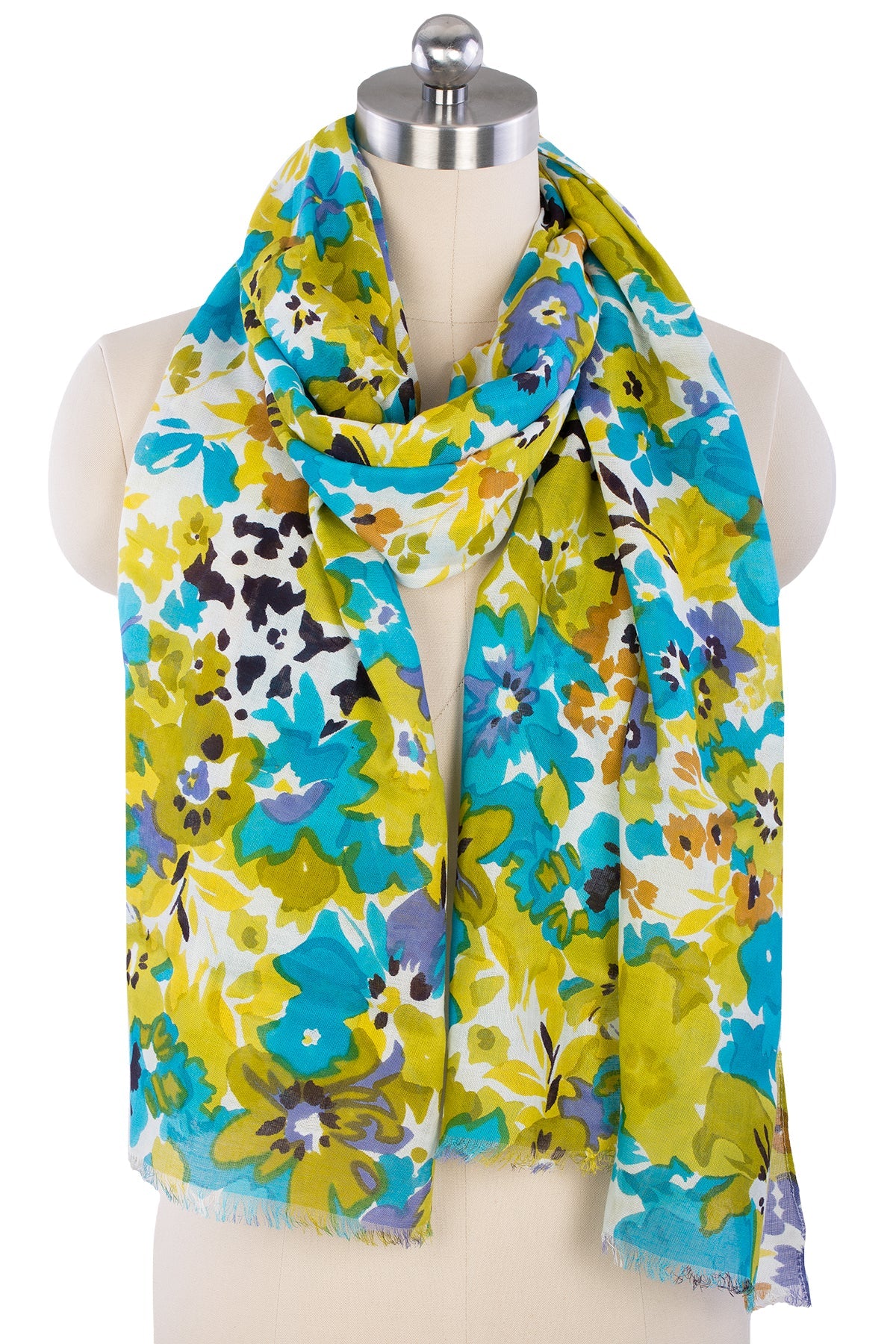  Flower Garden Scarf Set - Light Sky Blue