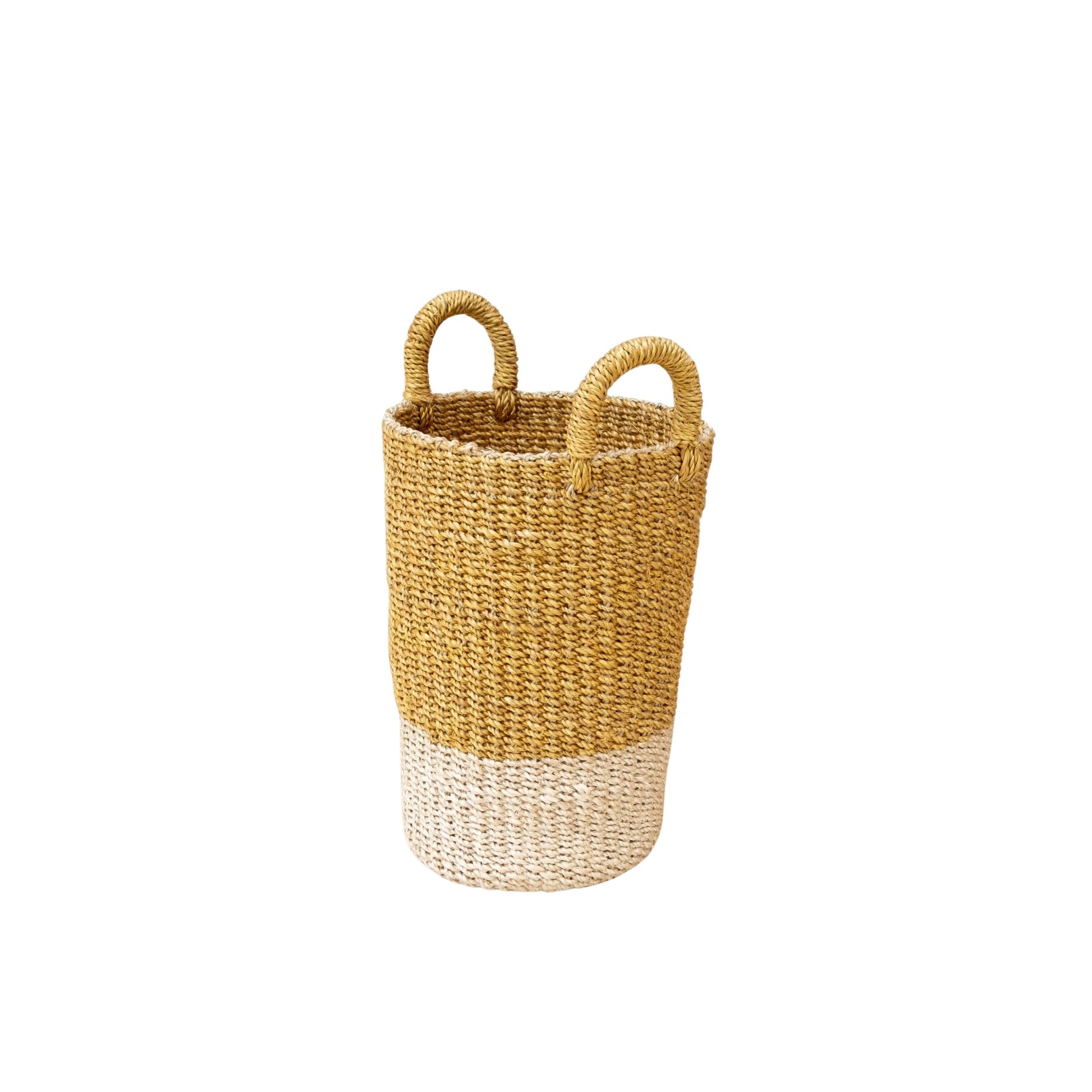 Baskets - Mustard Tall Woven Basket Vase - Wicker Basket | LIKHÂ - LIKHÂ