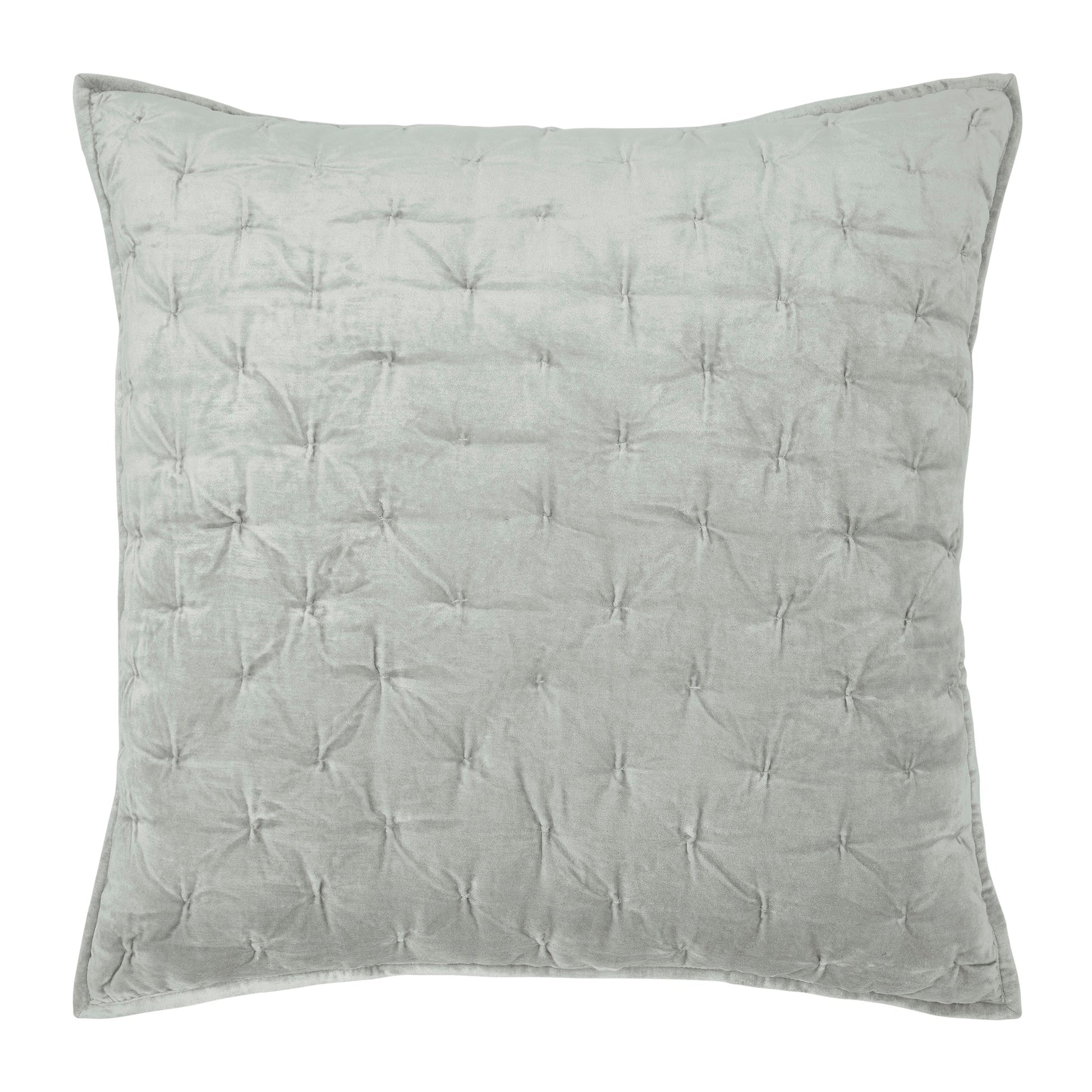 ES-371-2626_1|Luxurious light grey velvet quilt, featuring an elegant diamond tufted pattern, providing a soft texture for stylish bedding.