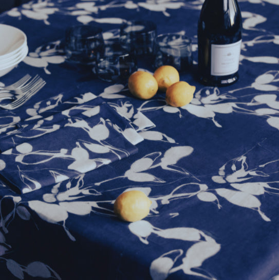 Porto Print in Indigo Tablecloth