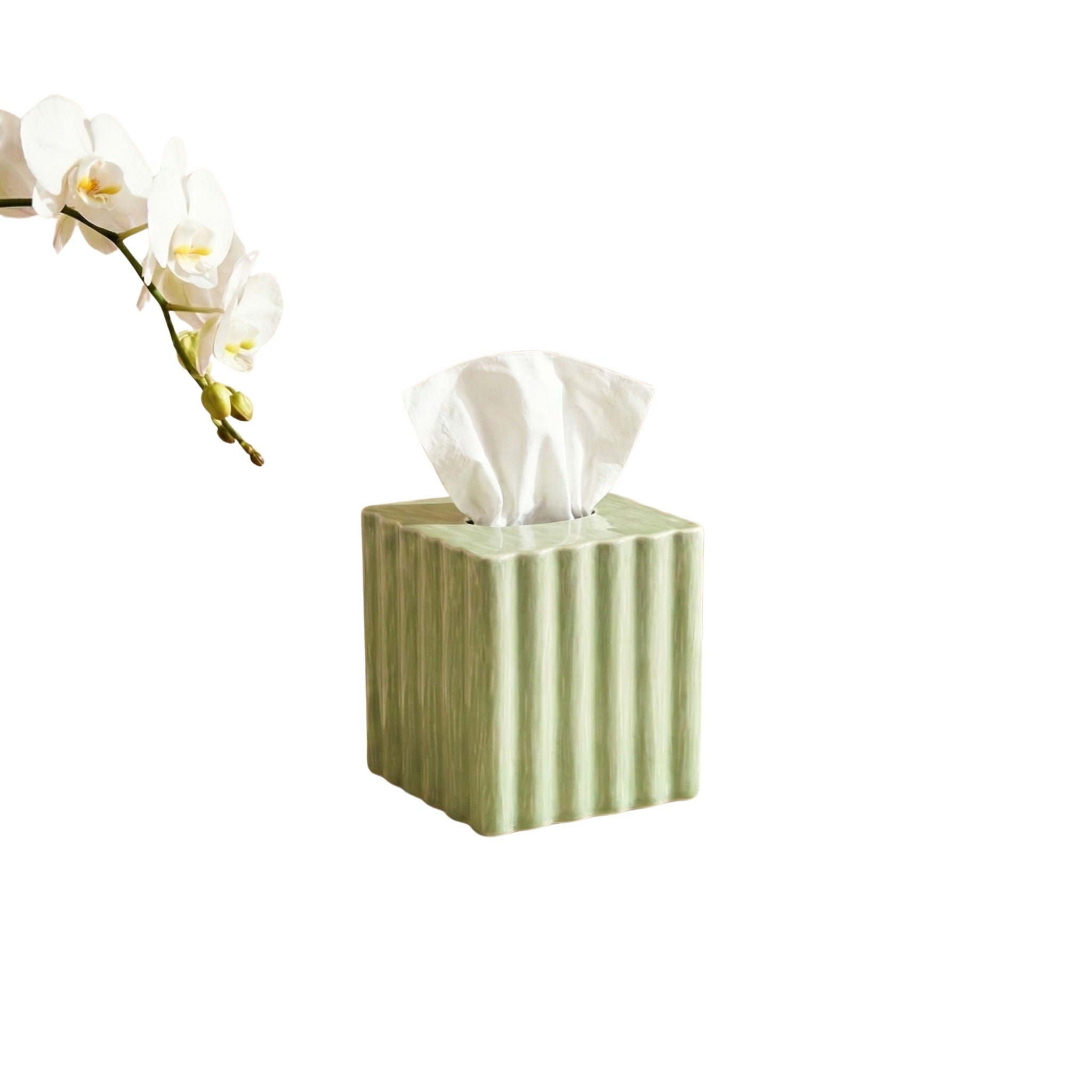 Nera Tissue Box, Light Green