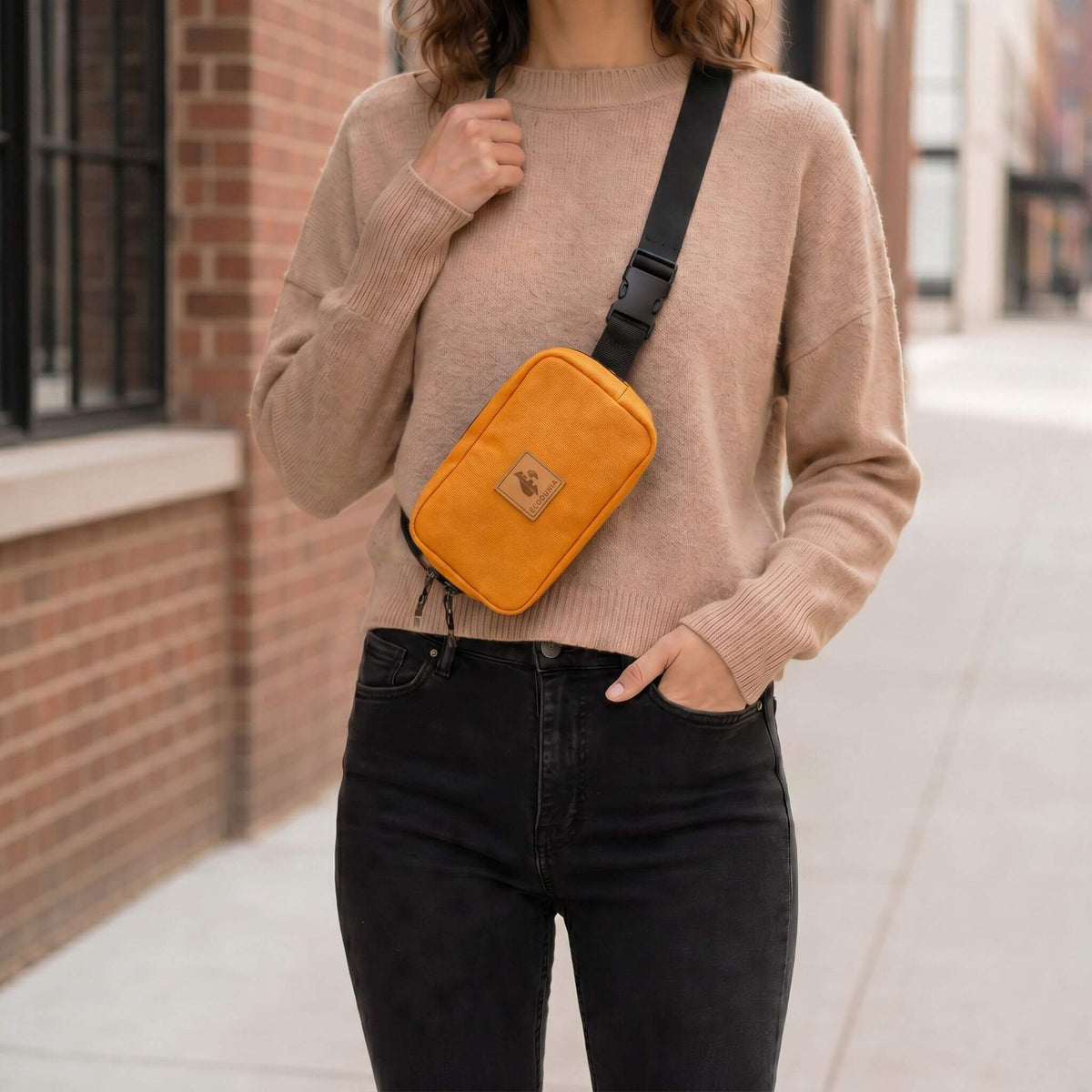 Canvas Crossbody Belt Bag Pouch, The Everywhere Belt Bag #color_orange