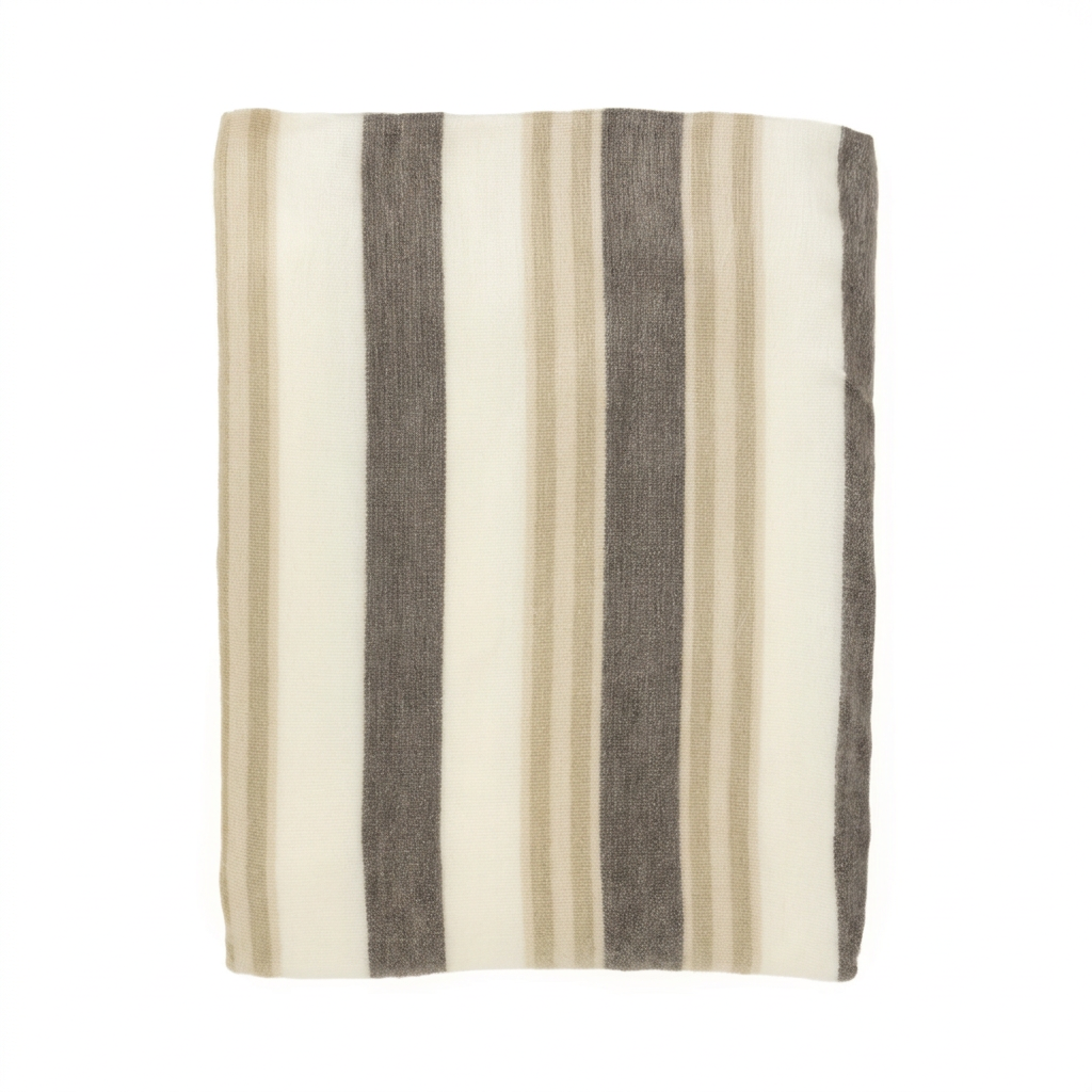 Cream & Camel handwoven alpaca throw blanket, Nawi Collection, made in Ecuador