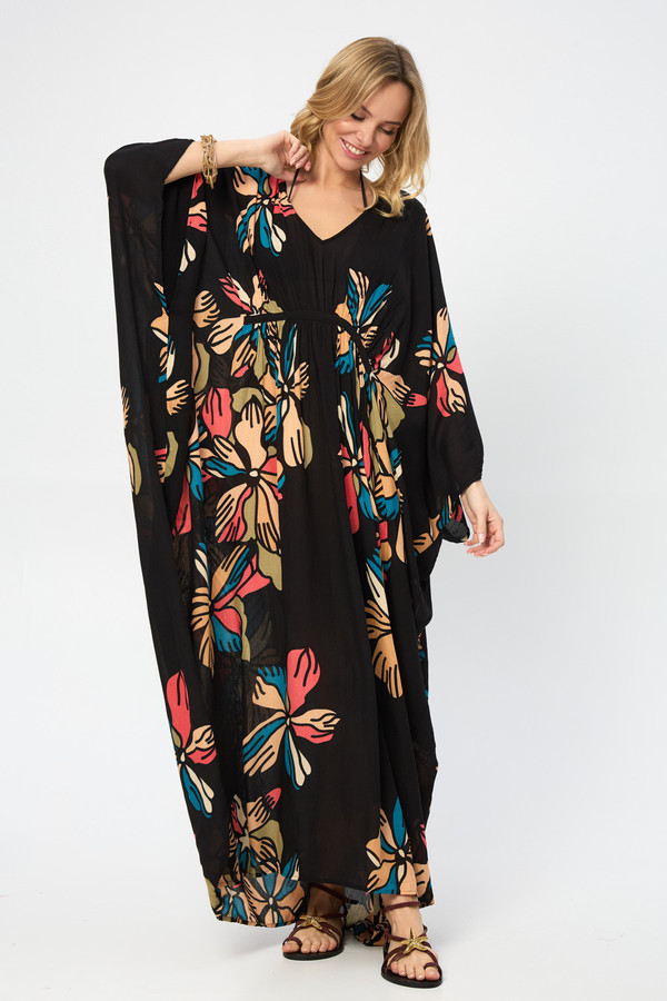 Tropical Sun Kaftan- Black