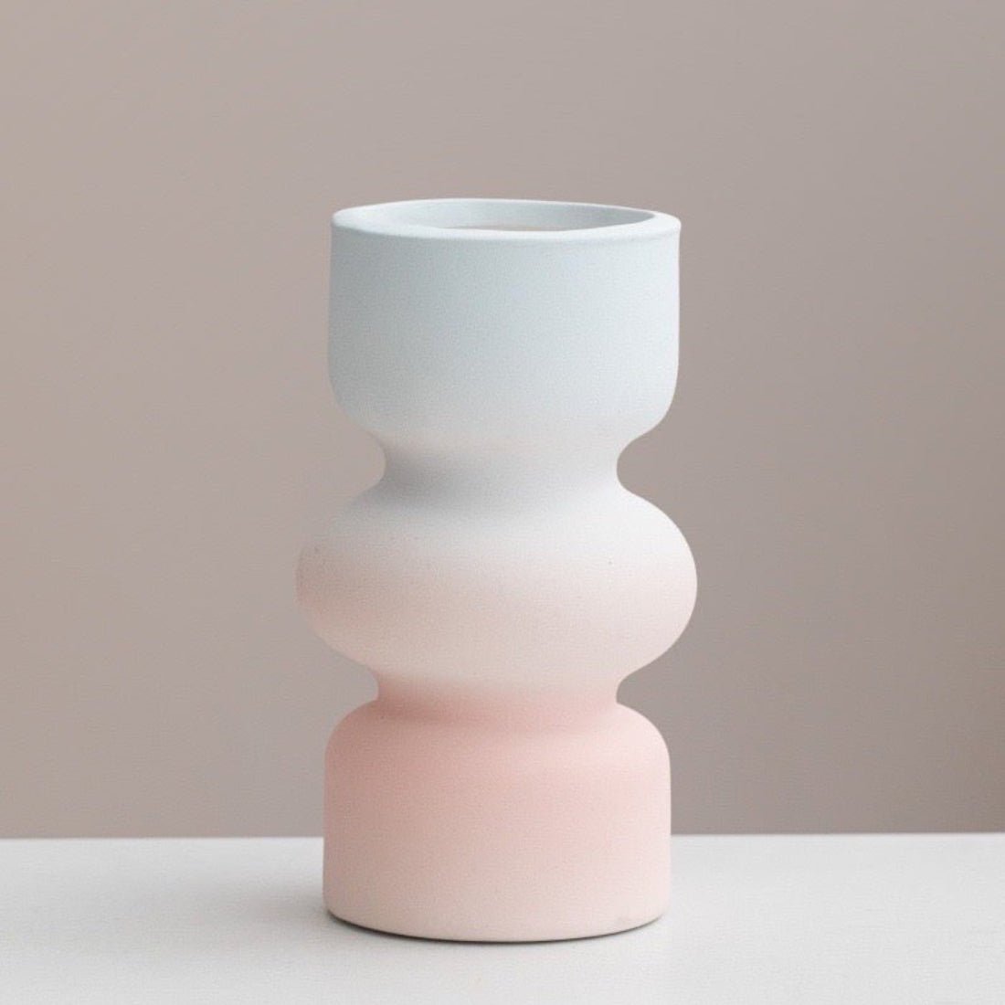Handmade Ceramic Gradient Vase, Dopamine Geometric Matte Flower Vessels - Vases - Ceramic Gradient Vase-D - INSPECIAL HOME
