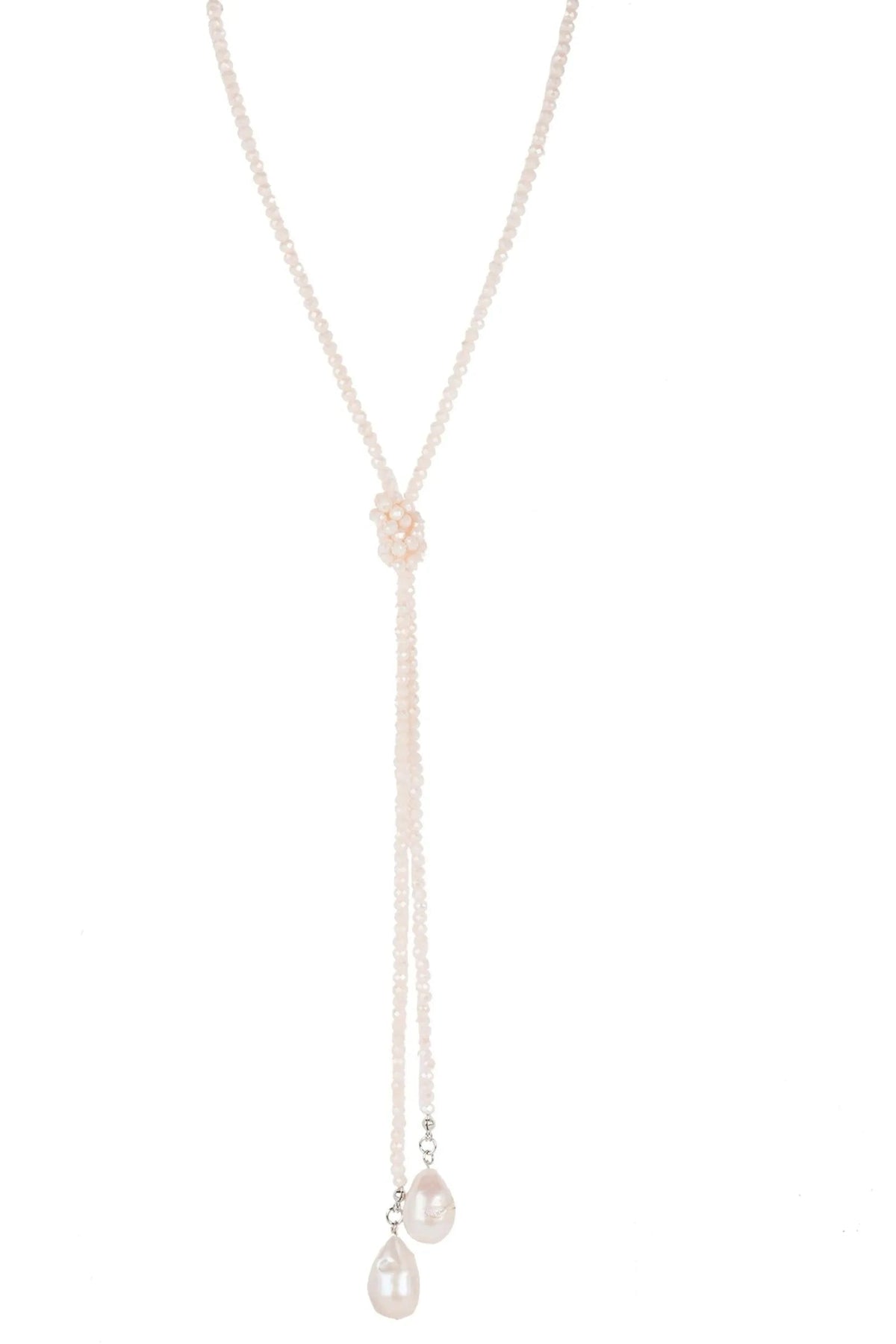 Baroque Knotted Pearl Necklace Blush