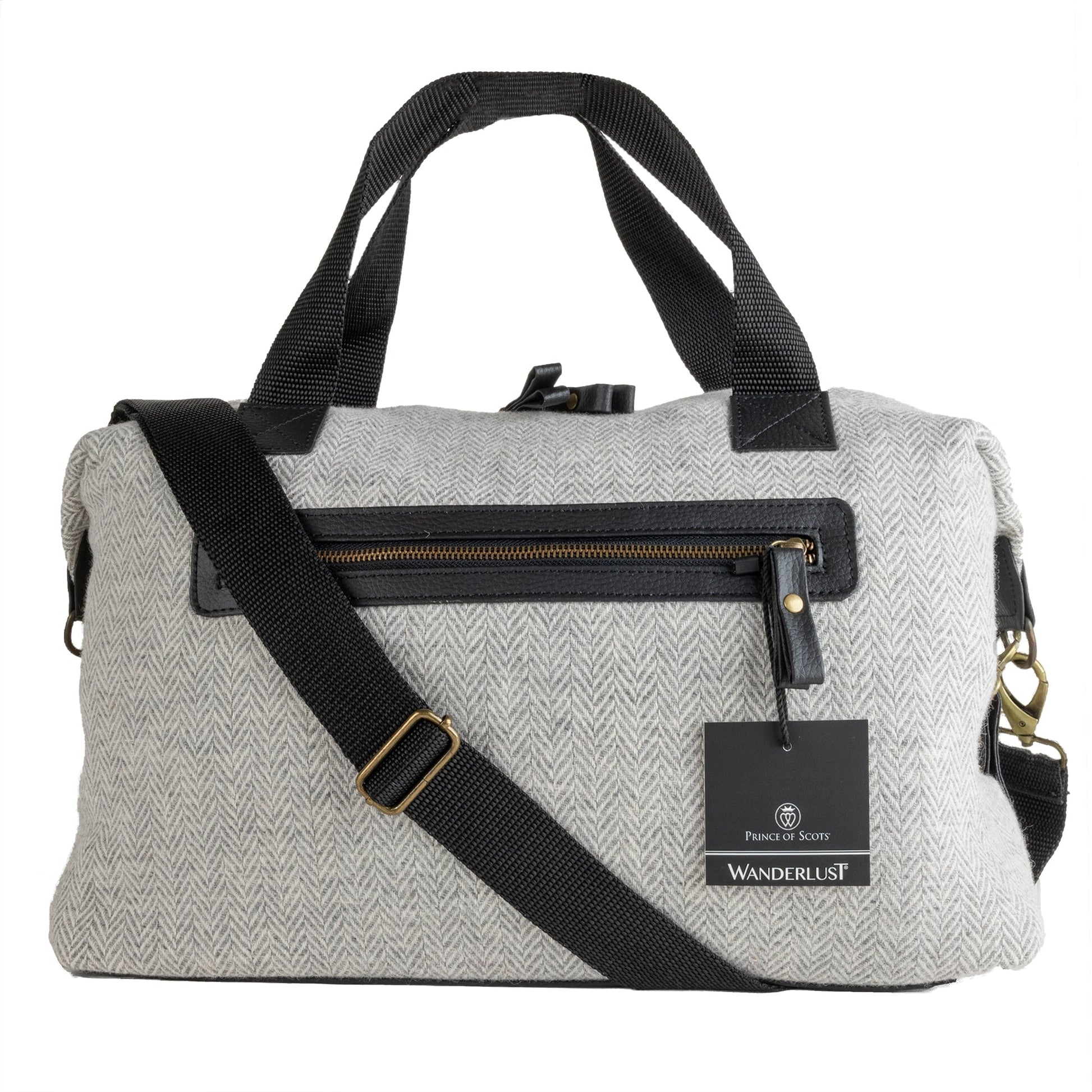 WANDERLUST Highland Tweeds Weekender Bag ~ Silver ~-Luggage-[bar code]-SilverTweedWeekender-Prince of Scots
