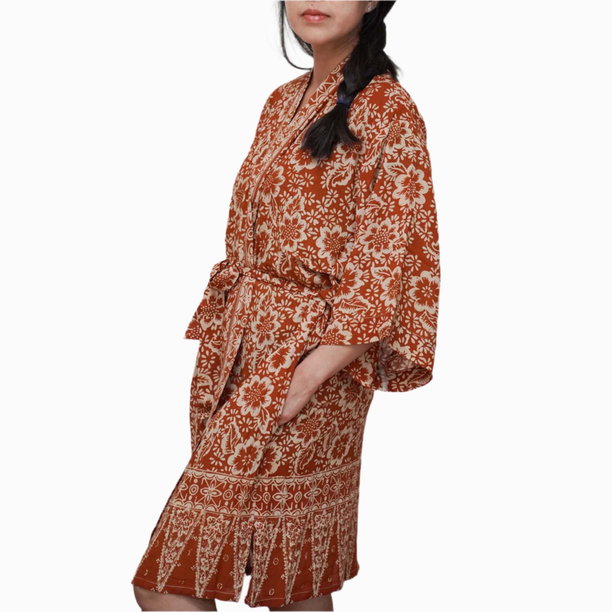 Handmade Batik Robe - Sunflowers