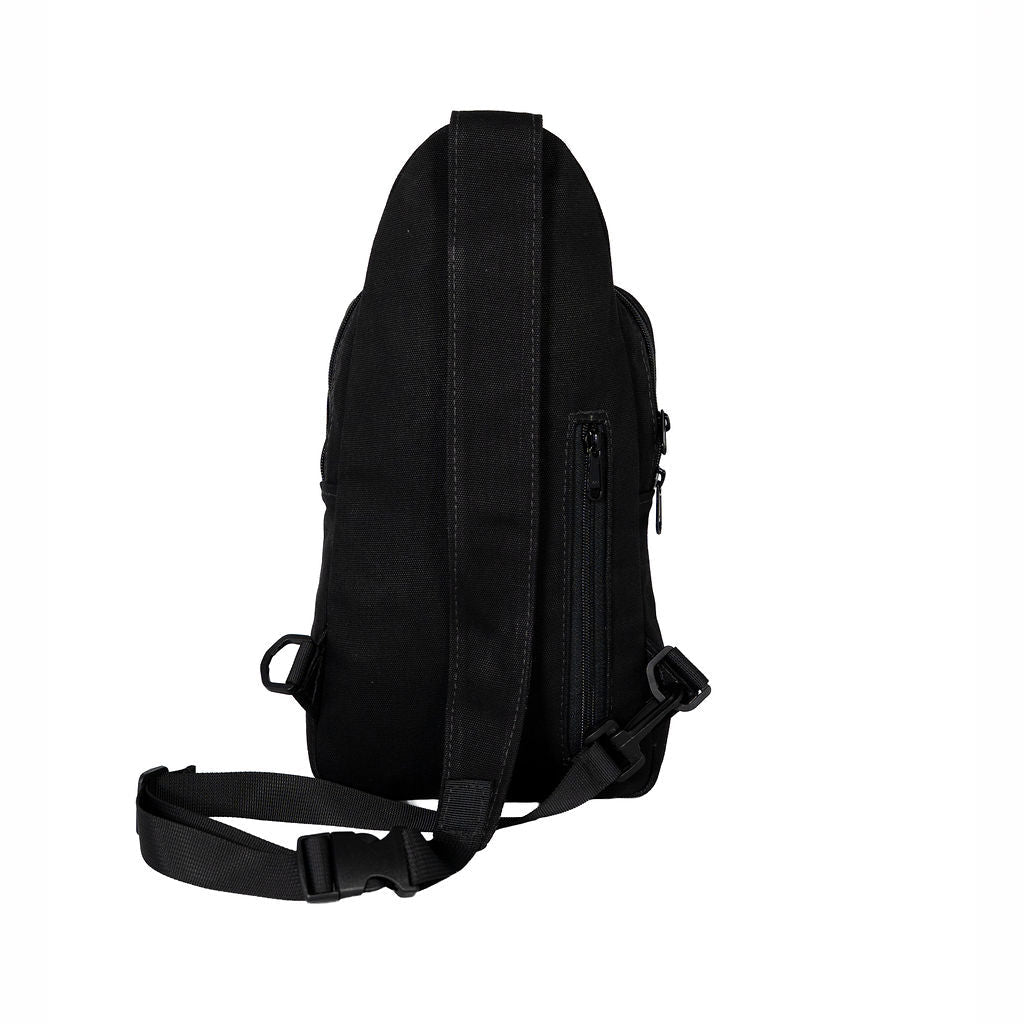 Orange Large Canvas Crossbody Sling Bag for Men & Women | Umoja #color_black