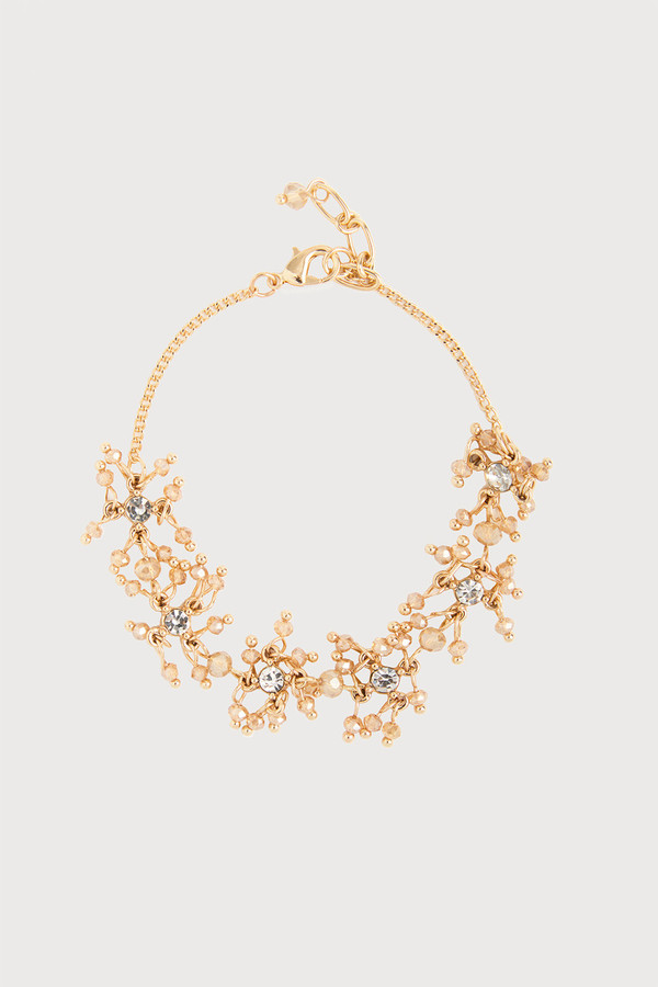 Cluster Drop Chain Bracelet - Gold