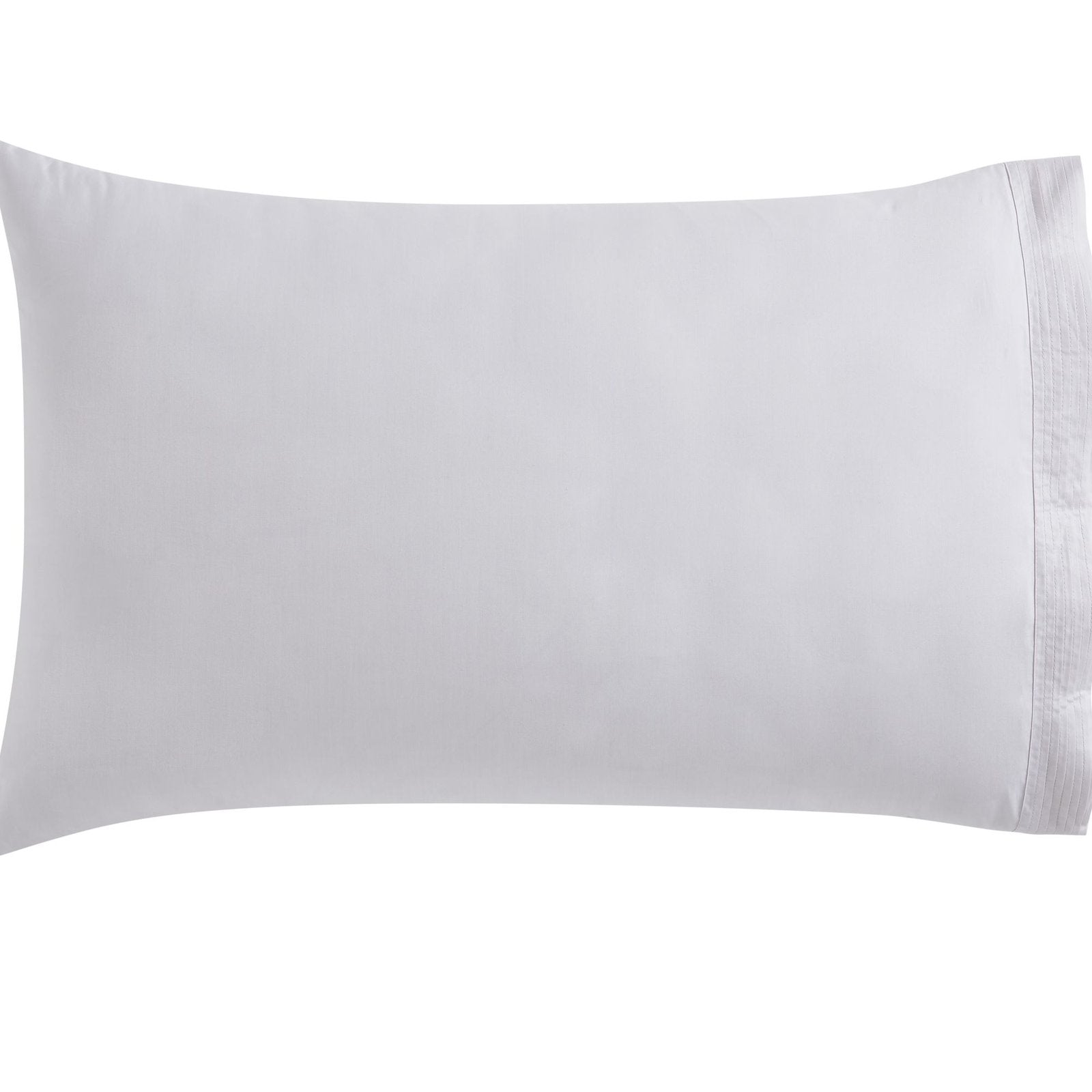 ASP-523-2032_1|Contemporary light grey 100% cotton pillow sham with crisp pintuck detailing, perfect for modern bedroom aesthetics.