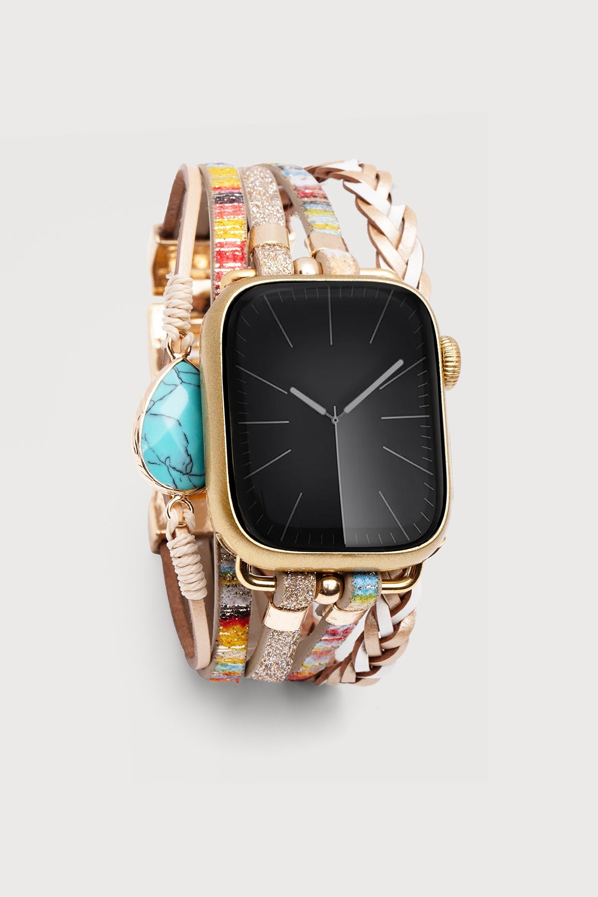 Boho Crystal Leather Apple Band - Multi