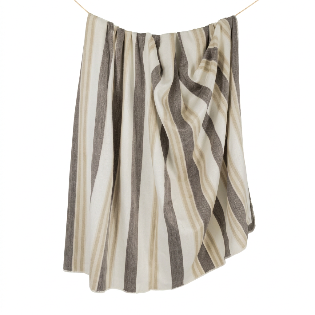 Cream & Camel handwoven alpaca throw blanket, Nawi Collection, made in Ecuador