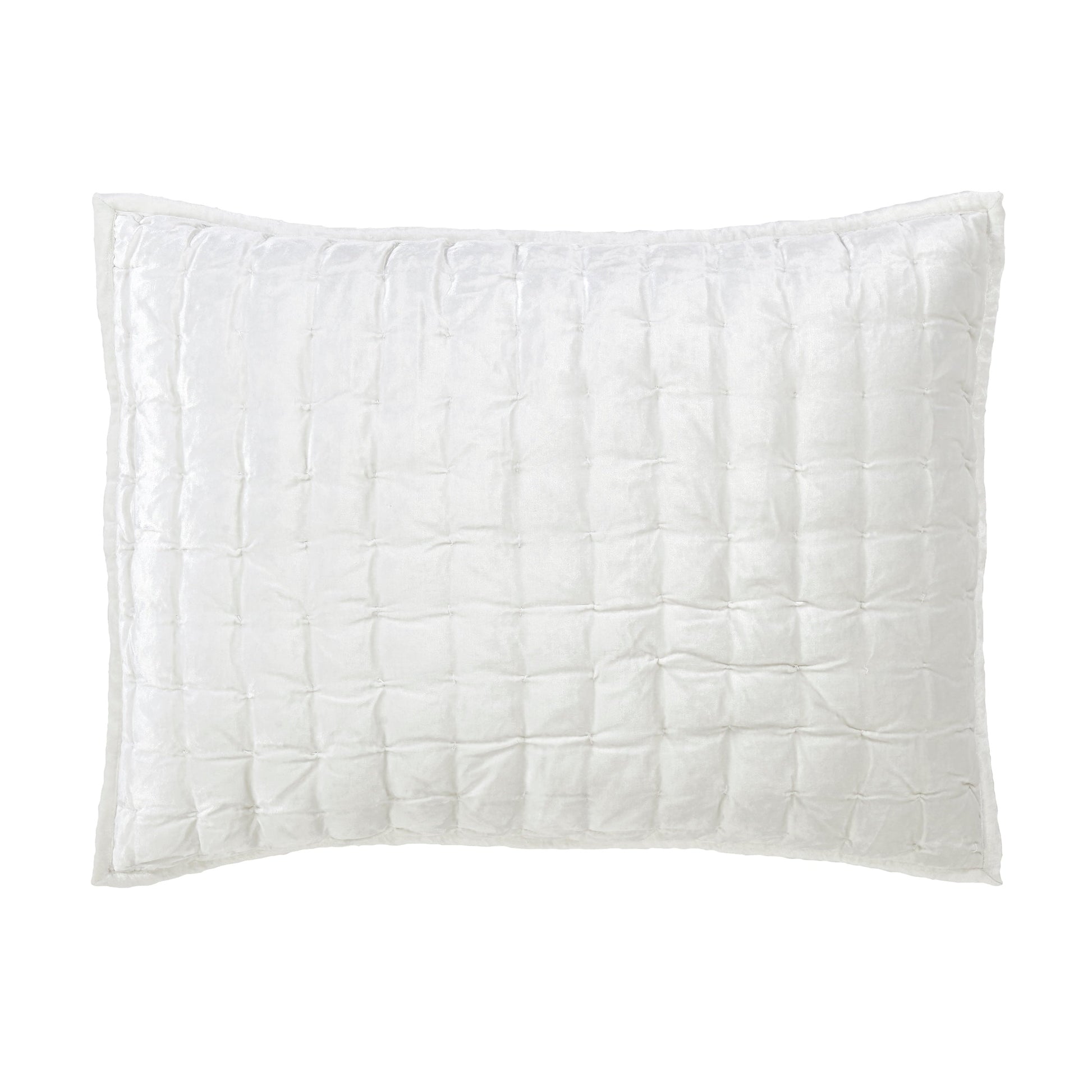 ES-311-2626-LOT1_1|White rectangular quilted pillow sham, soft textured bedding featuring square stitch pattern, modern bedroom decor. Hypoallergenic, cozy quilt.