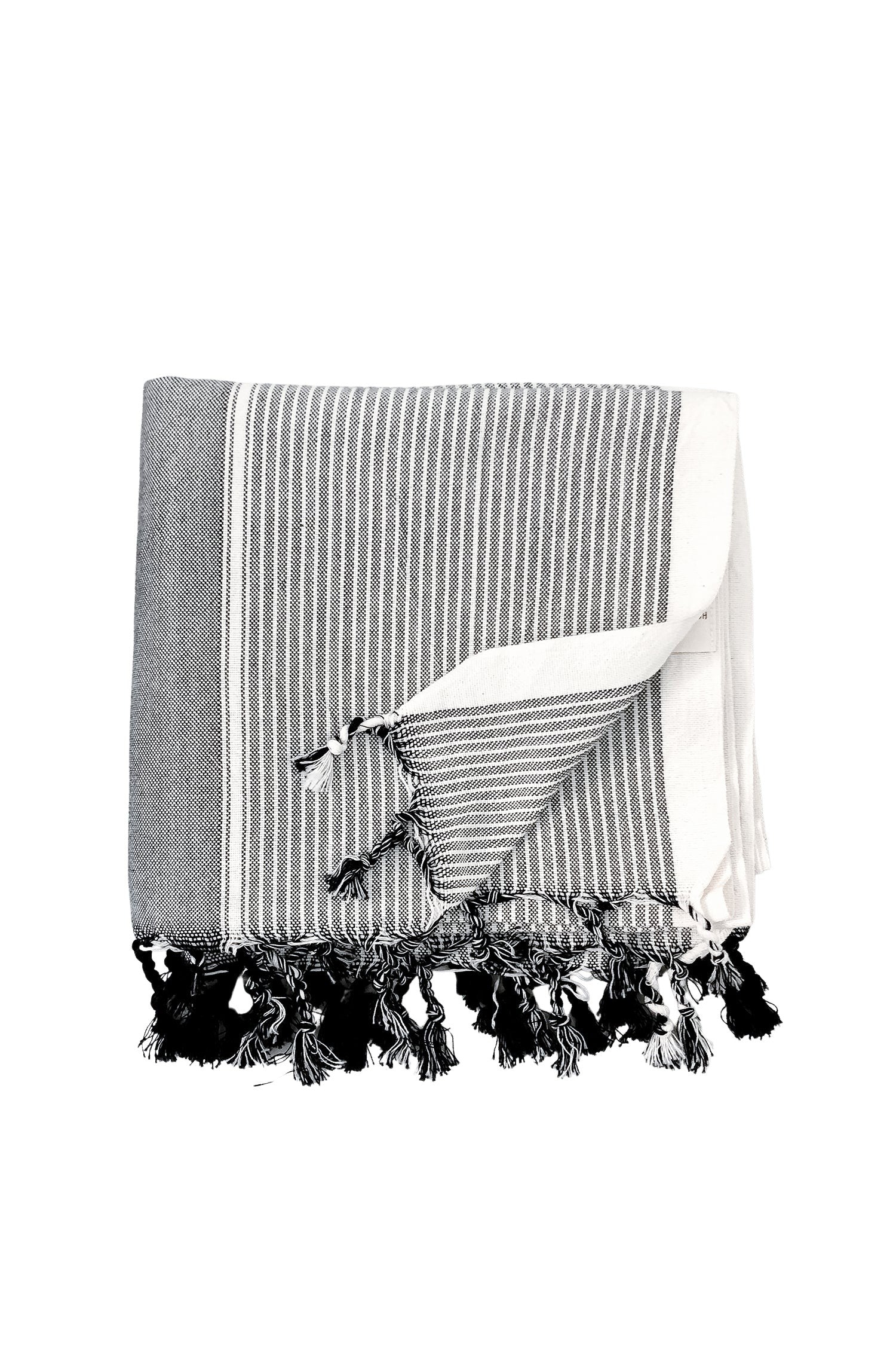 home and loft grey stripe turkish towel 100% cotton