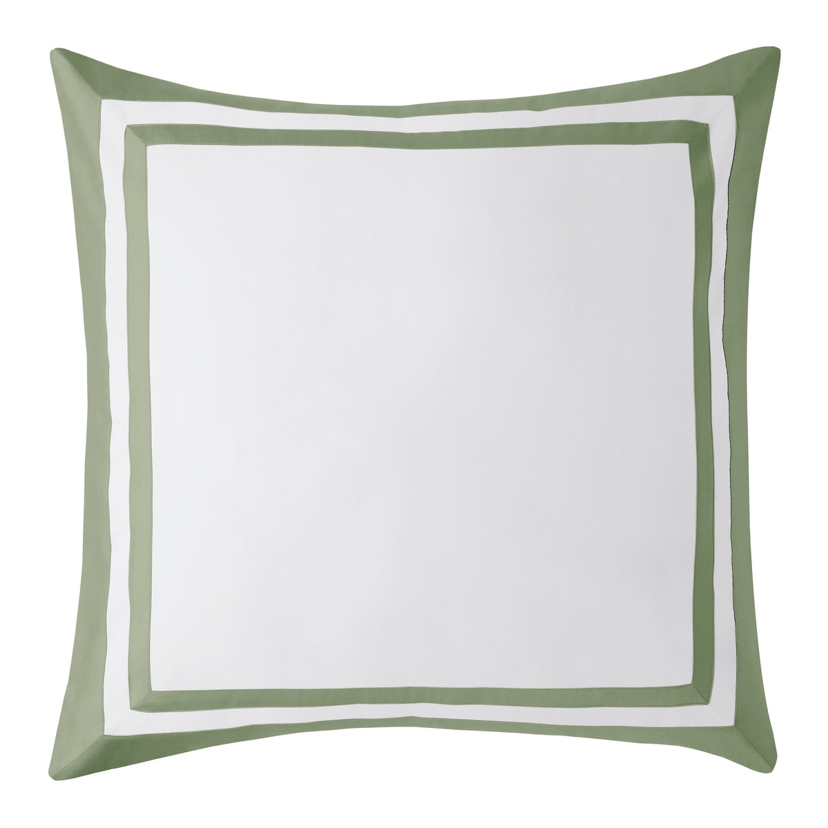 ES-062-2626_1|Sophisticated white duvet cover with a striking double green border, bringing a fresh, modern touch to your bedding.