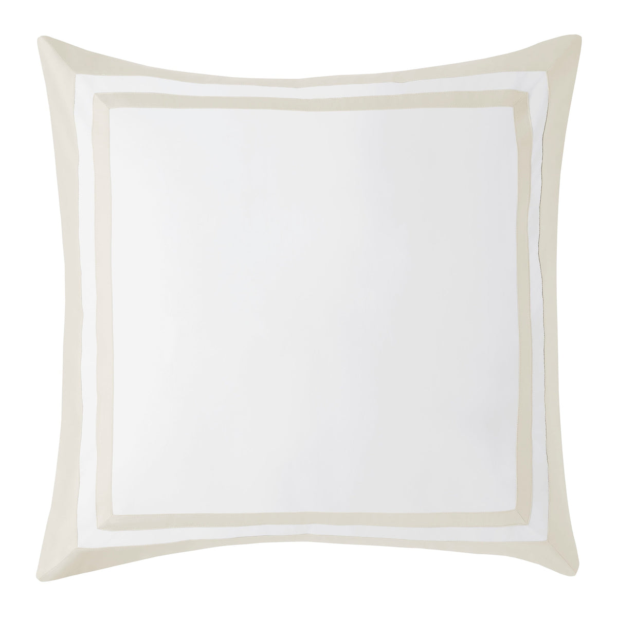 ES-061-2626_1|Elegant beige and white bordered duvet cover, luxurious cotton sateen bedding for a sophisticated classic bedroom style.