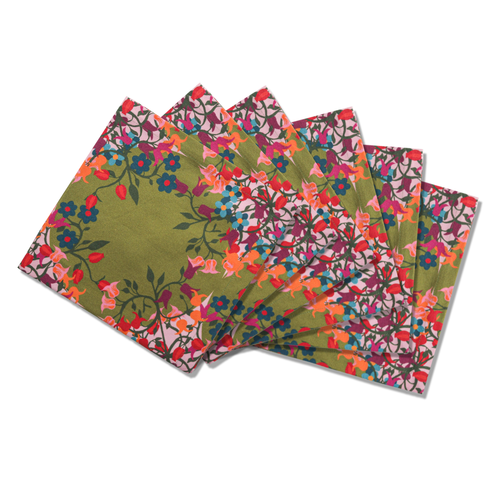 6 Napkins Blumen Green Offcut Version - Thumbnail 3