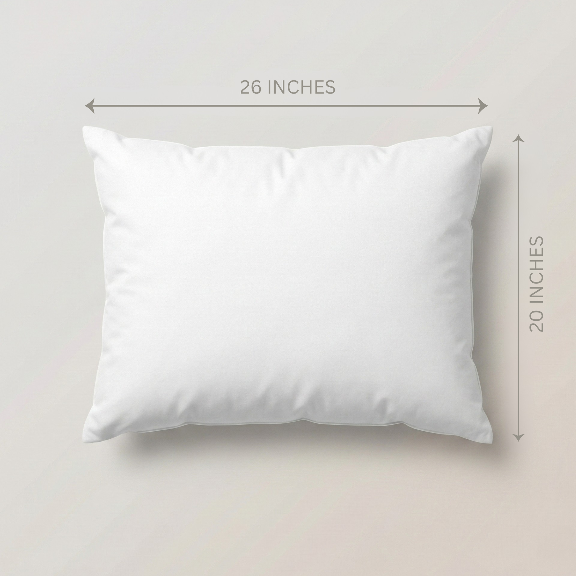 PI-2511-2026-8_2|White rectangular 26x20 inch pillow insert, providing soft, supportive, and hypoallergenic comfort for standard bed pillows.