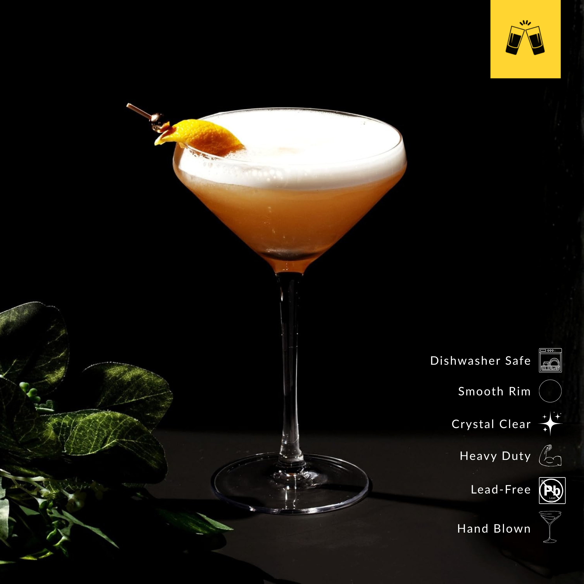 Hand Blown Martini Glass