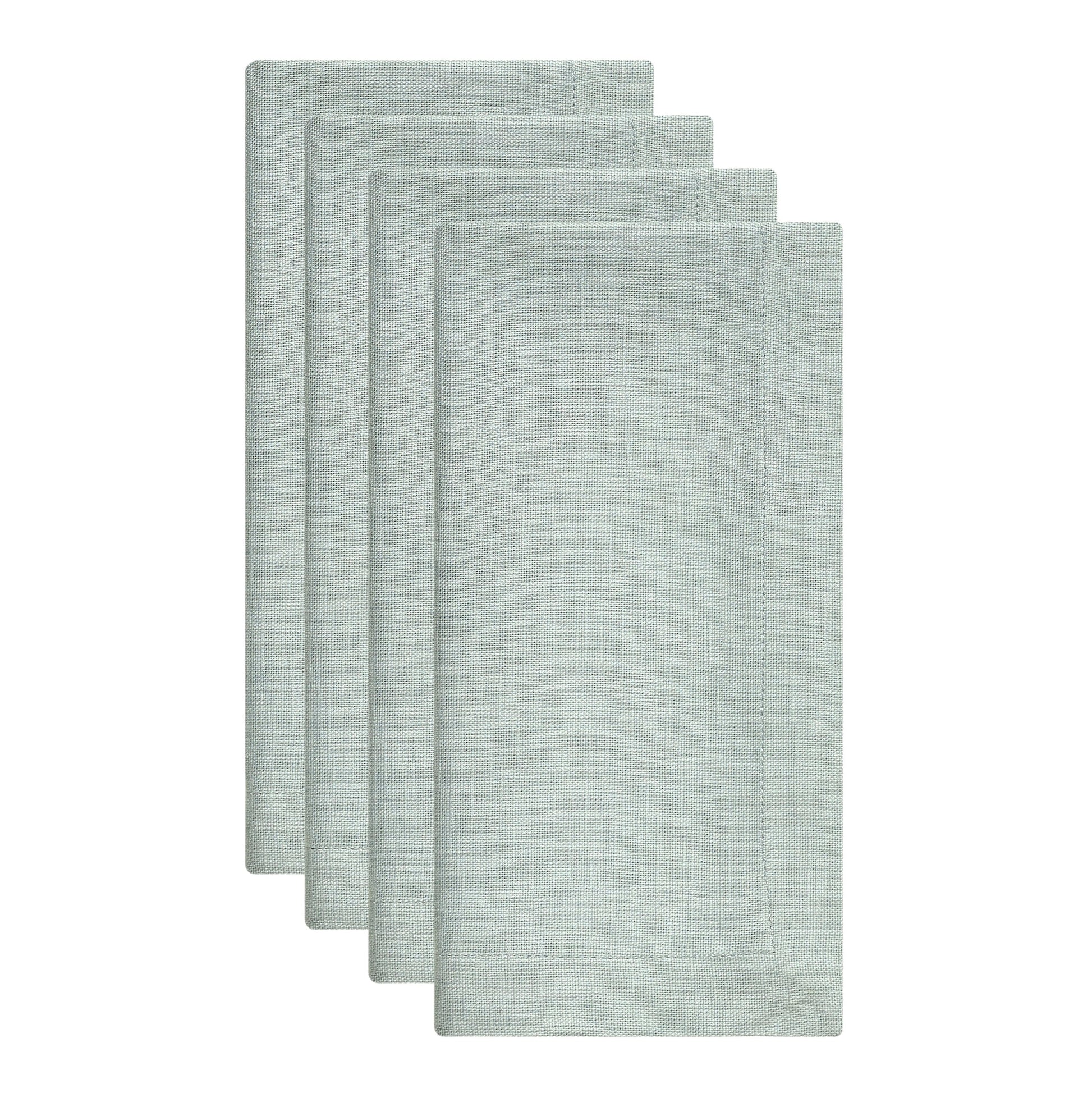 NP-4806-2020_2|Set of 4 light sage green linen-blend cloth dinner napkins. Perfect for elegant table settings and everyday dining.