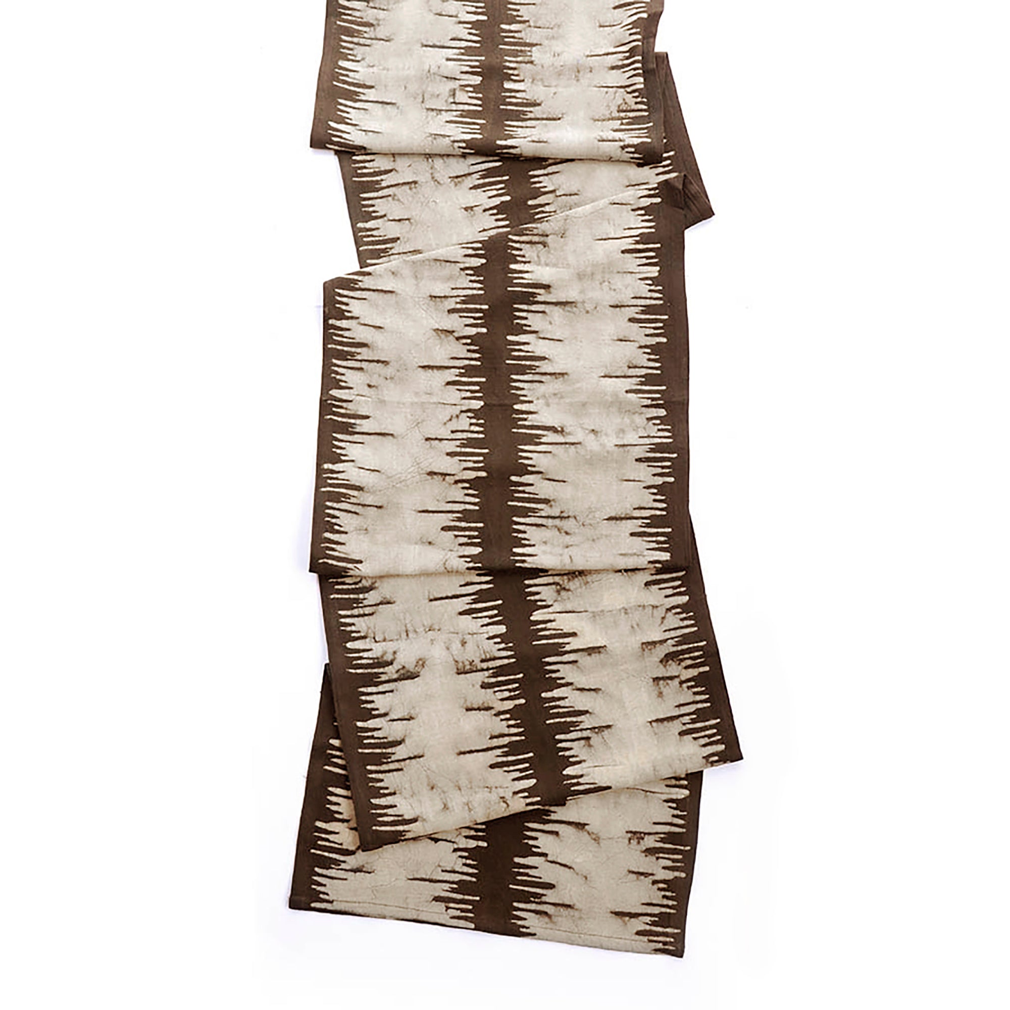 Neutral Block Print Table Runner - Noire