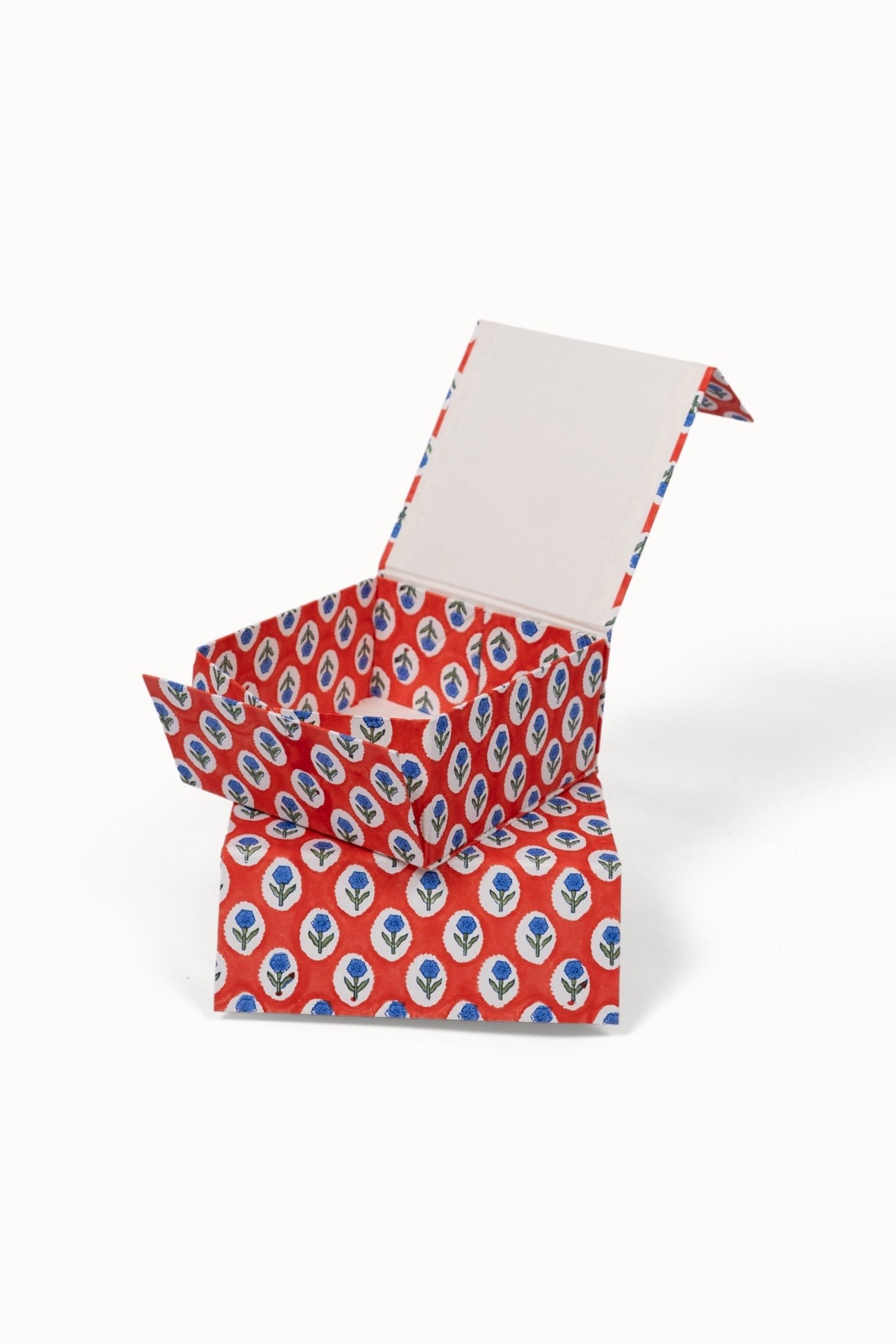 Crimson Buta decorative storage box open