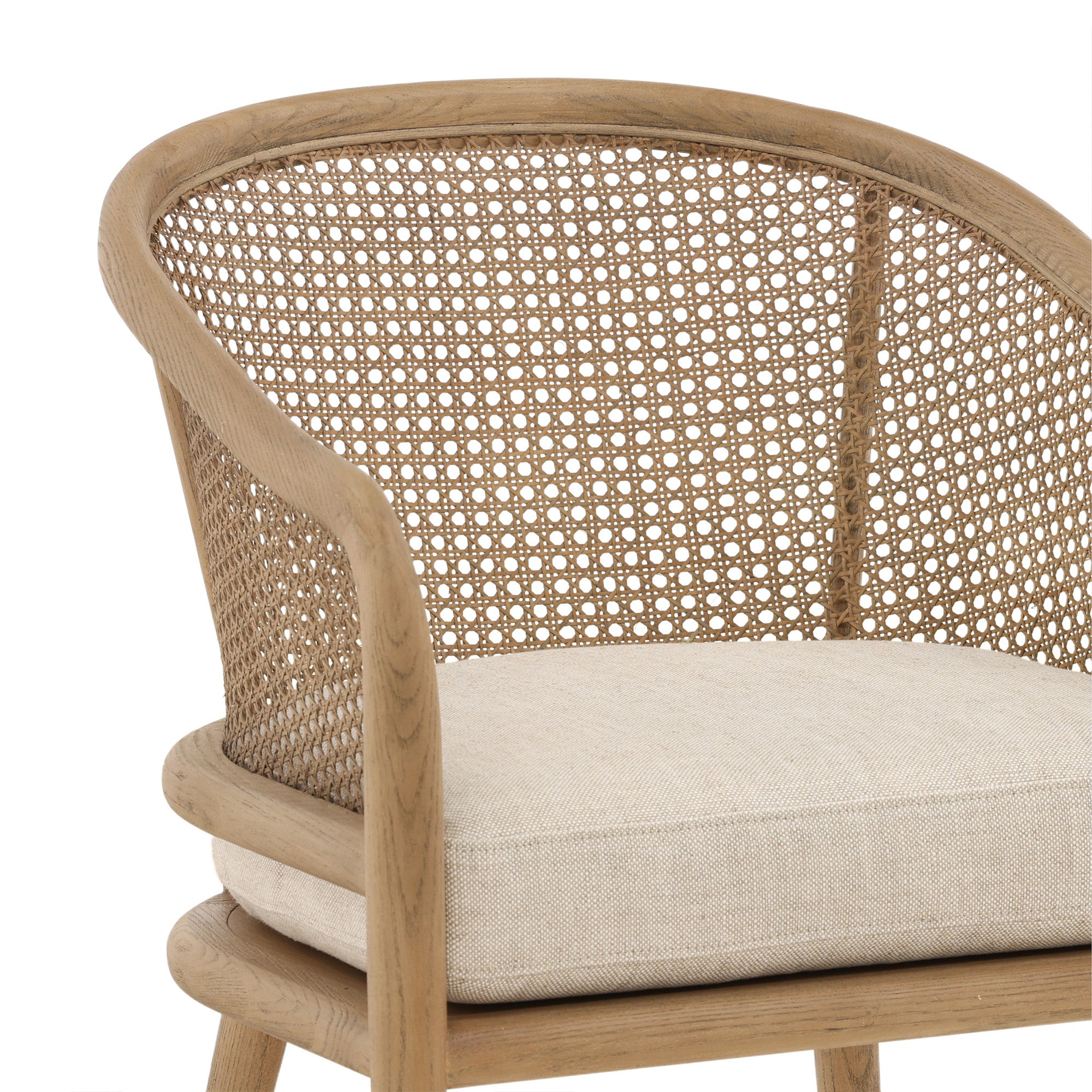 Kendrix Cane Back Linen Dining Chair