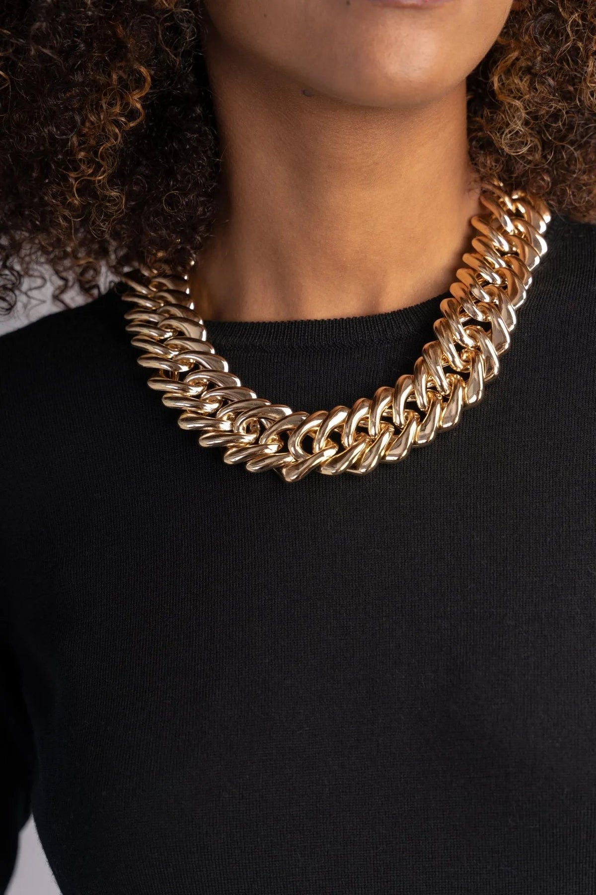 Chunky Gold Chain Statement Necklace - Gold