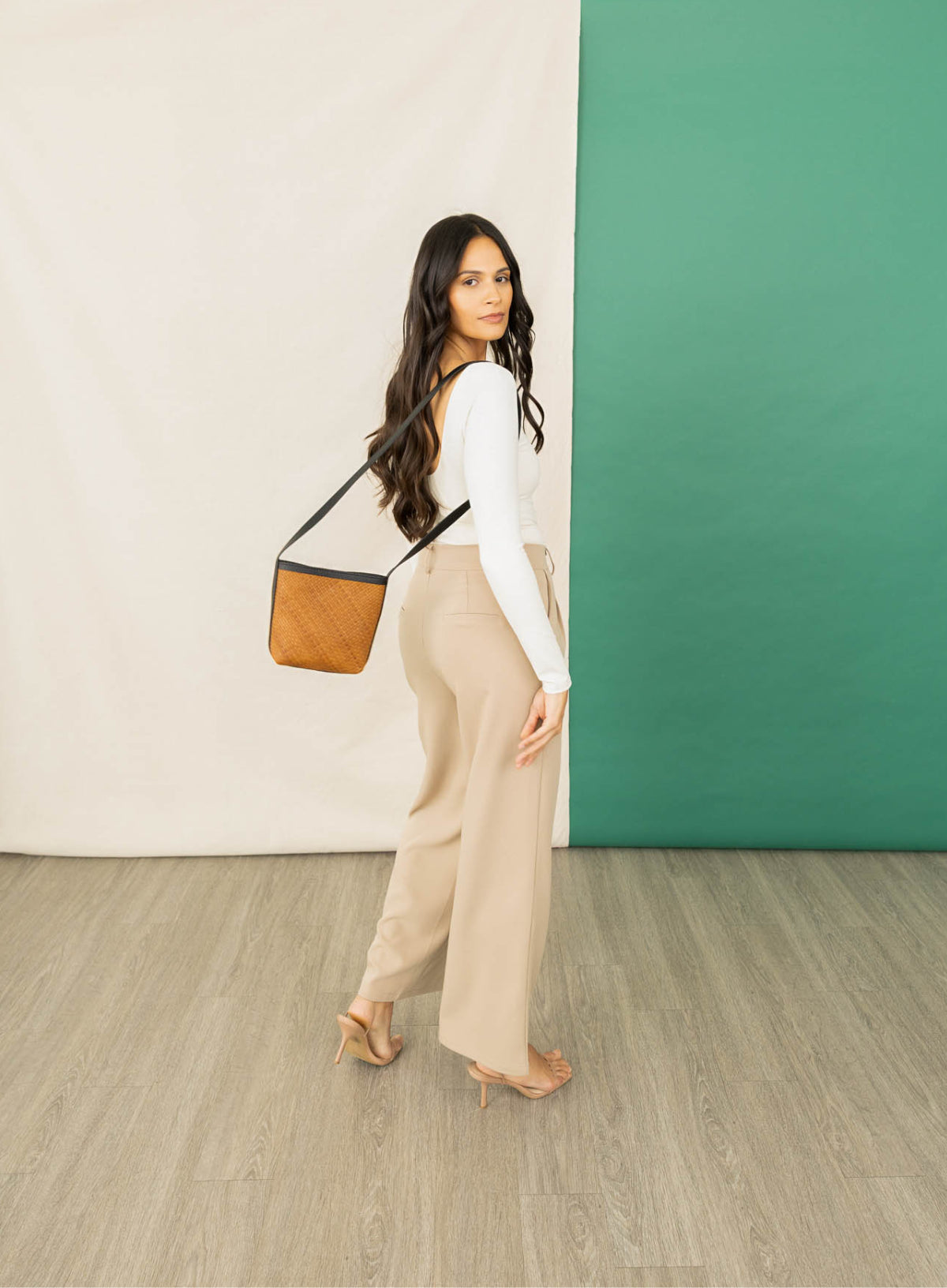 Panye crossbody bag spring collection model walking