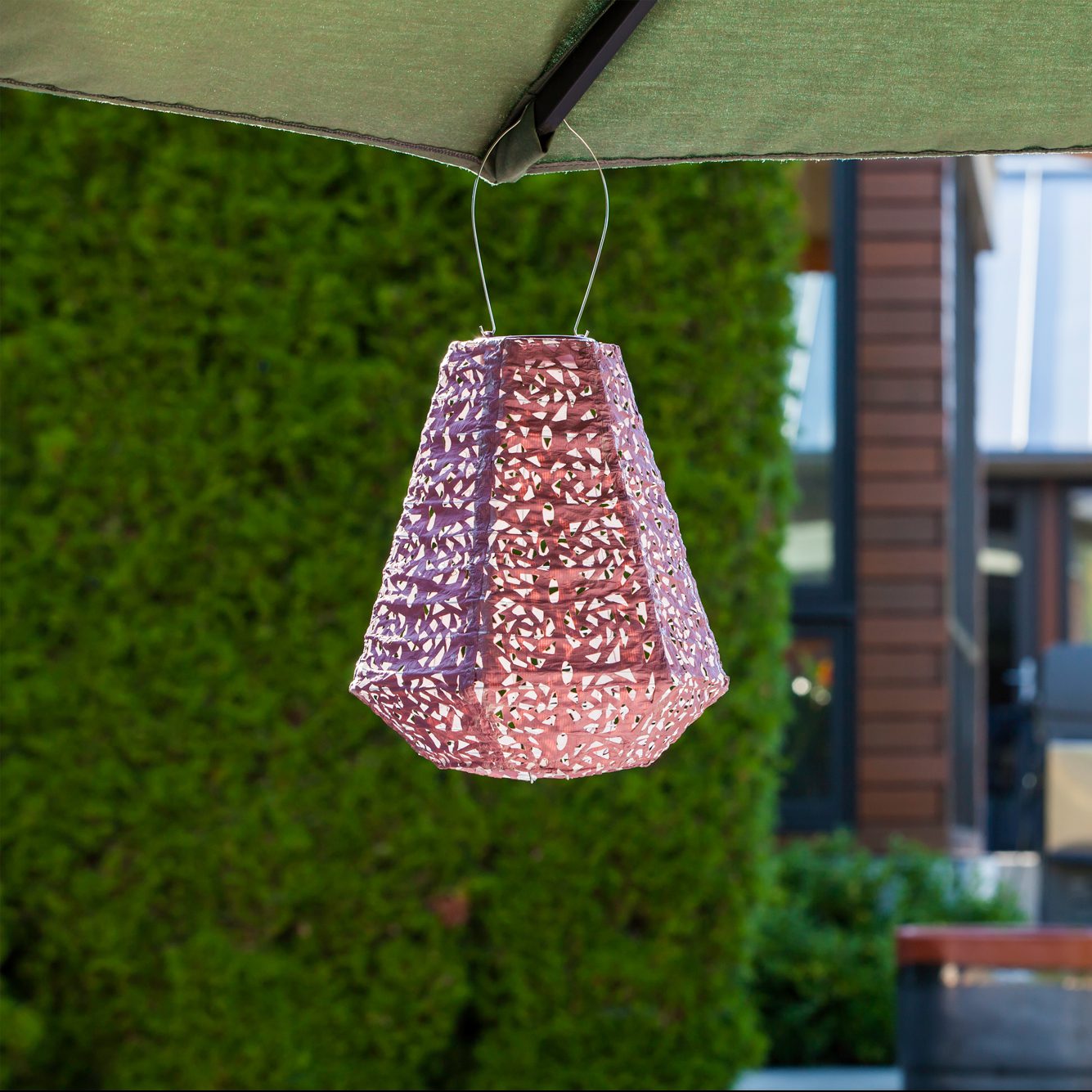 Soji Stella Prism Tyvek Solar Lantern outside
