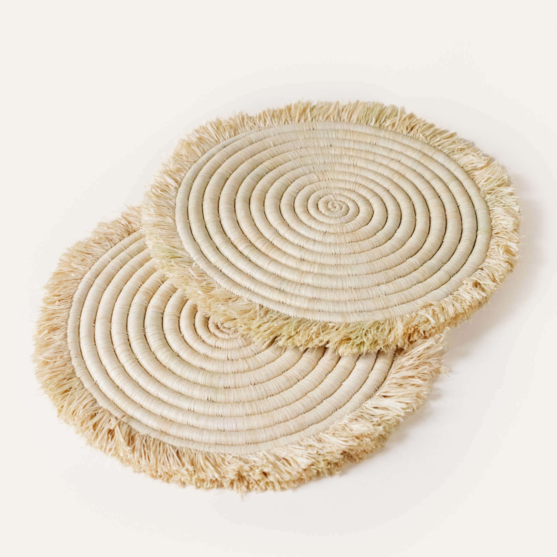 Natural Raffia Fringe Placemat