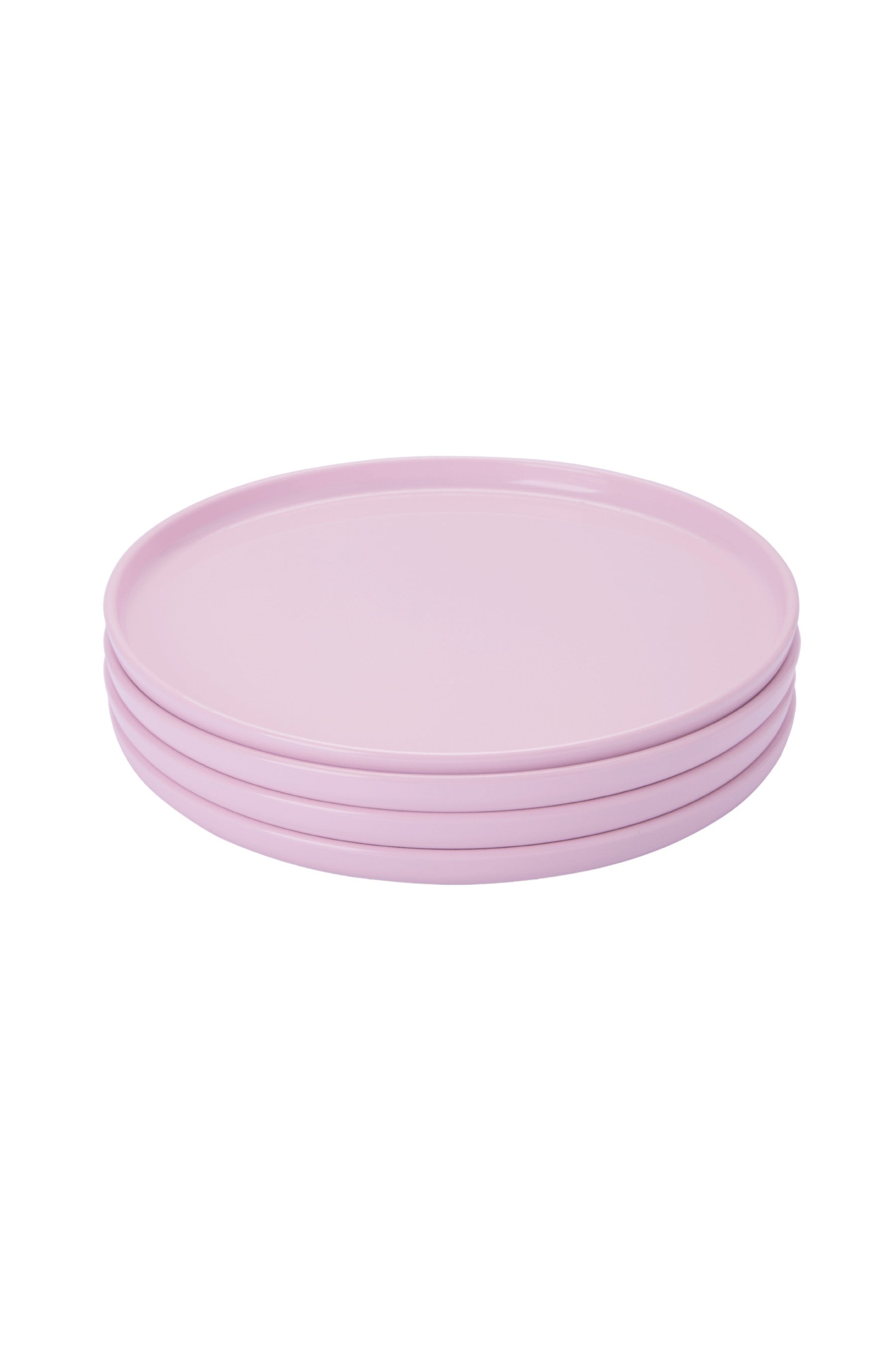 stack of four pink recette dishes