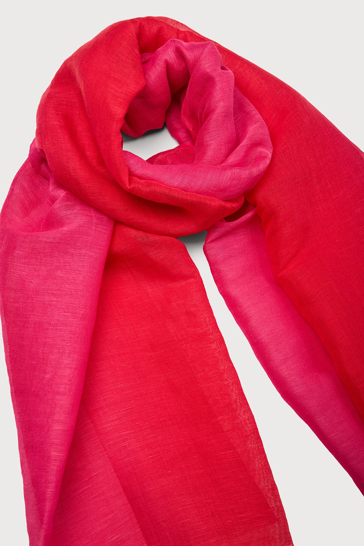 Linen Ombré Scarf - Coral Pink