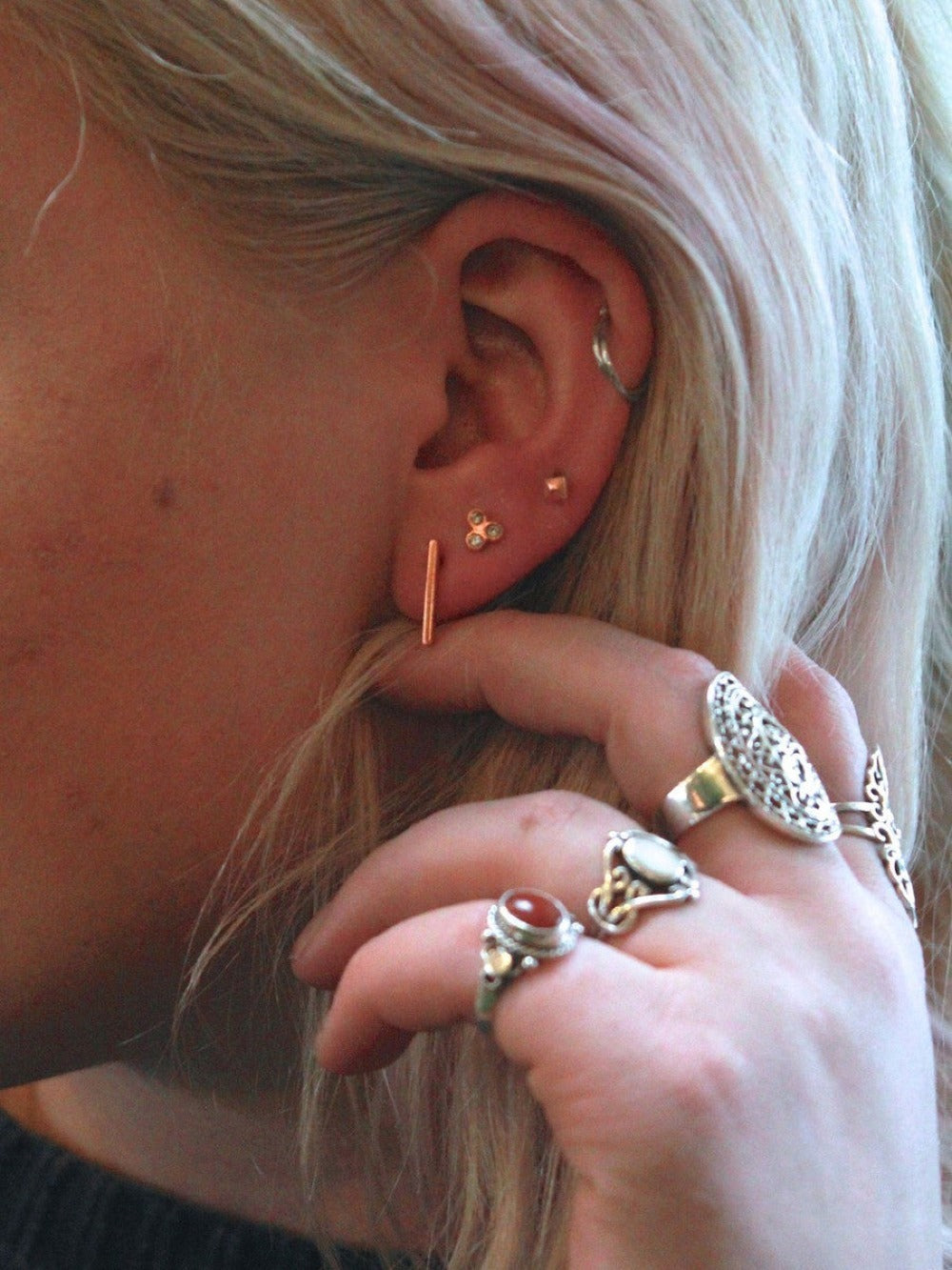 tiny brass earring set | Fair Anita