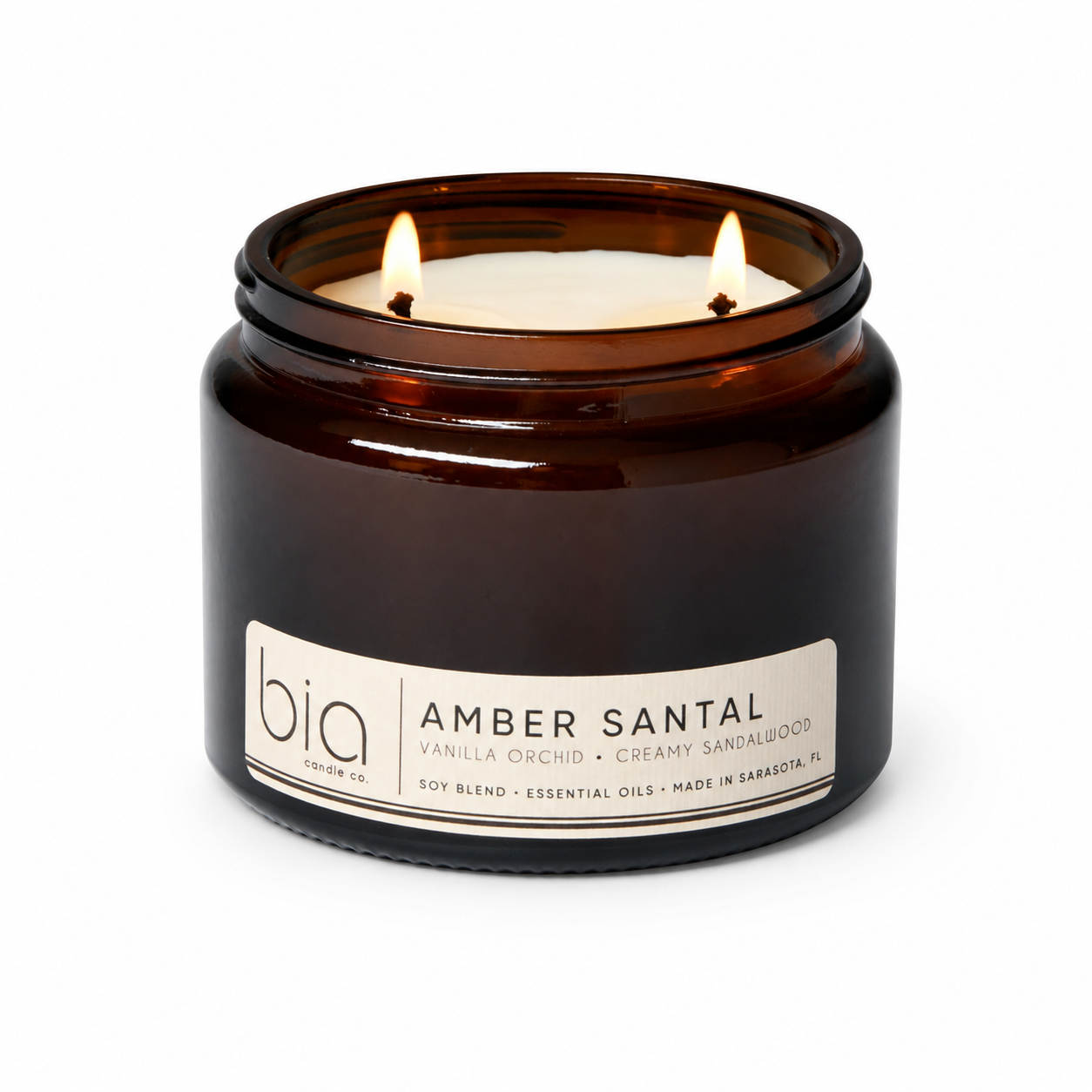 Amber Santal Soy Blend Candle - Amber, Sandalwood & Vanilla Orchid