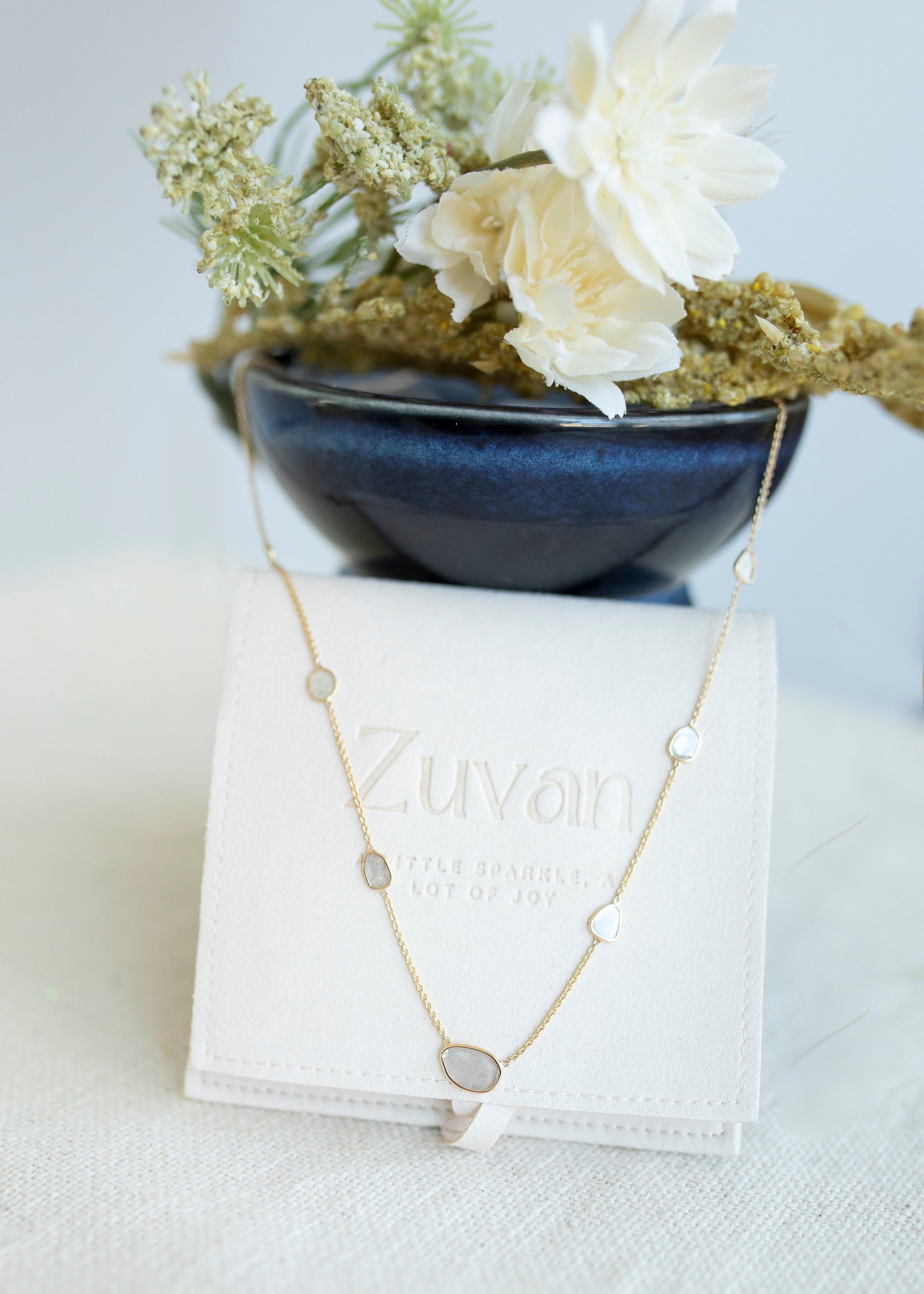 Moonlight Pendant Necklace minimal everyday fine jewelry in solid gold and sterling 925 silver with natural gemstones.