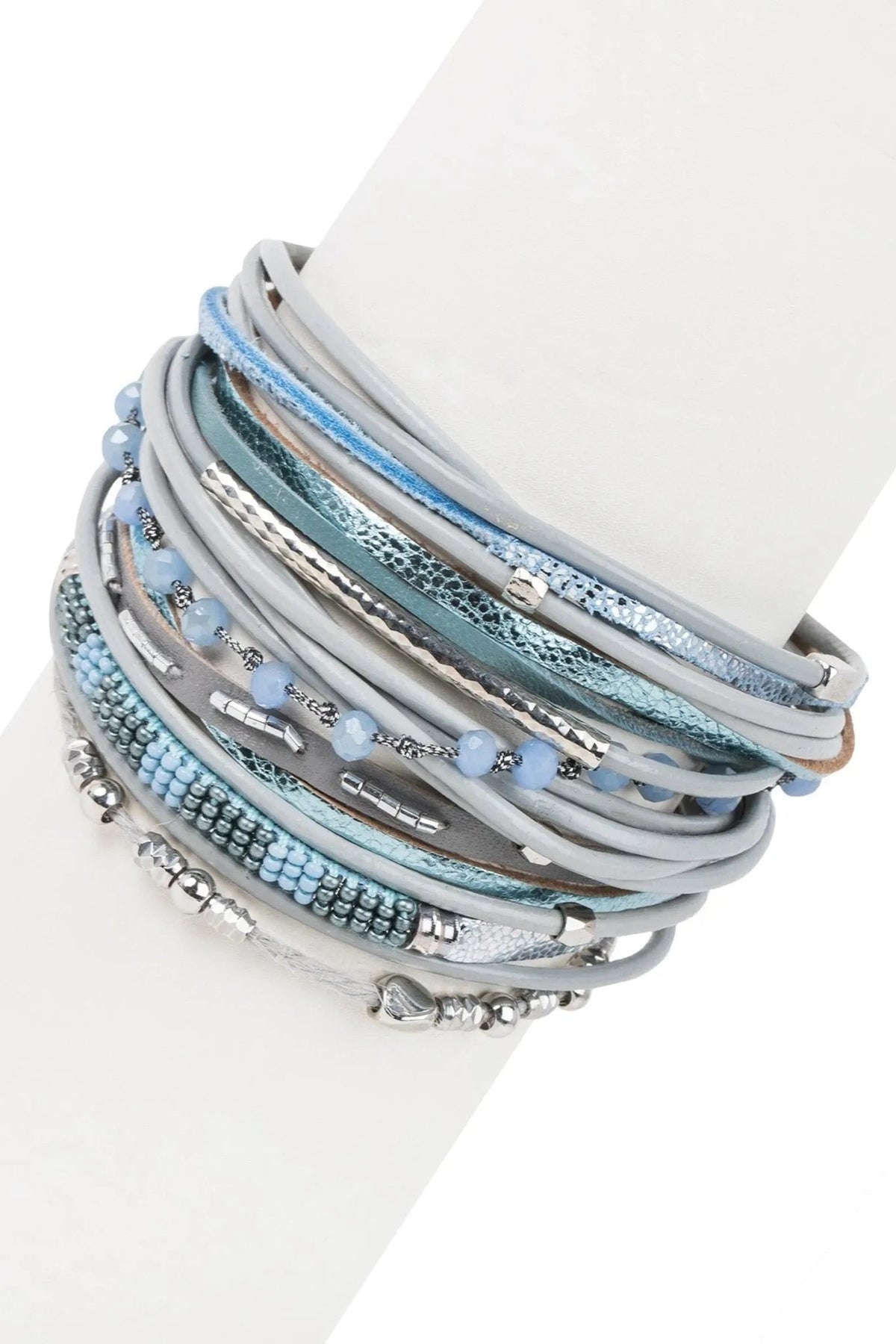 Laguna Beach Leather Bracelet Light Steel Blue