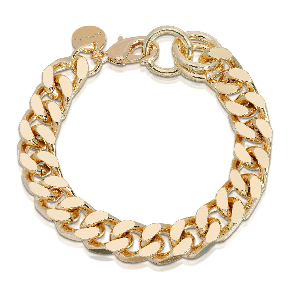 Gold-toned curb chain bracelet with lobster clasp for Men