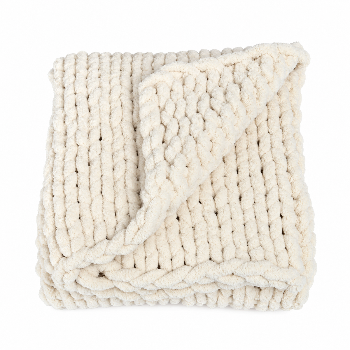 Woven Together Blanket in Creamy Beige