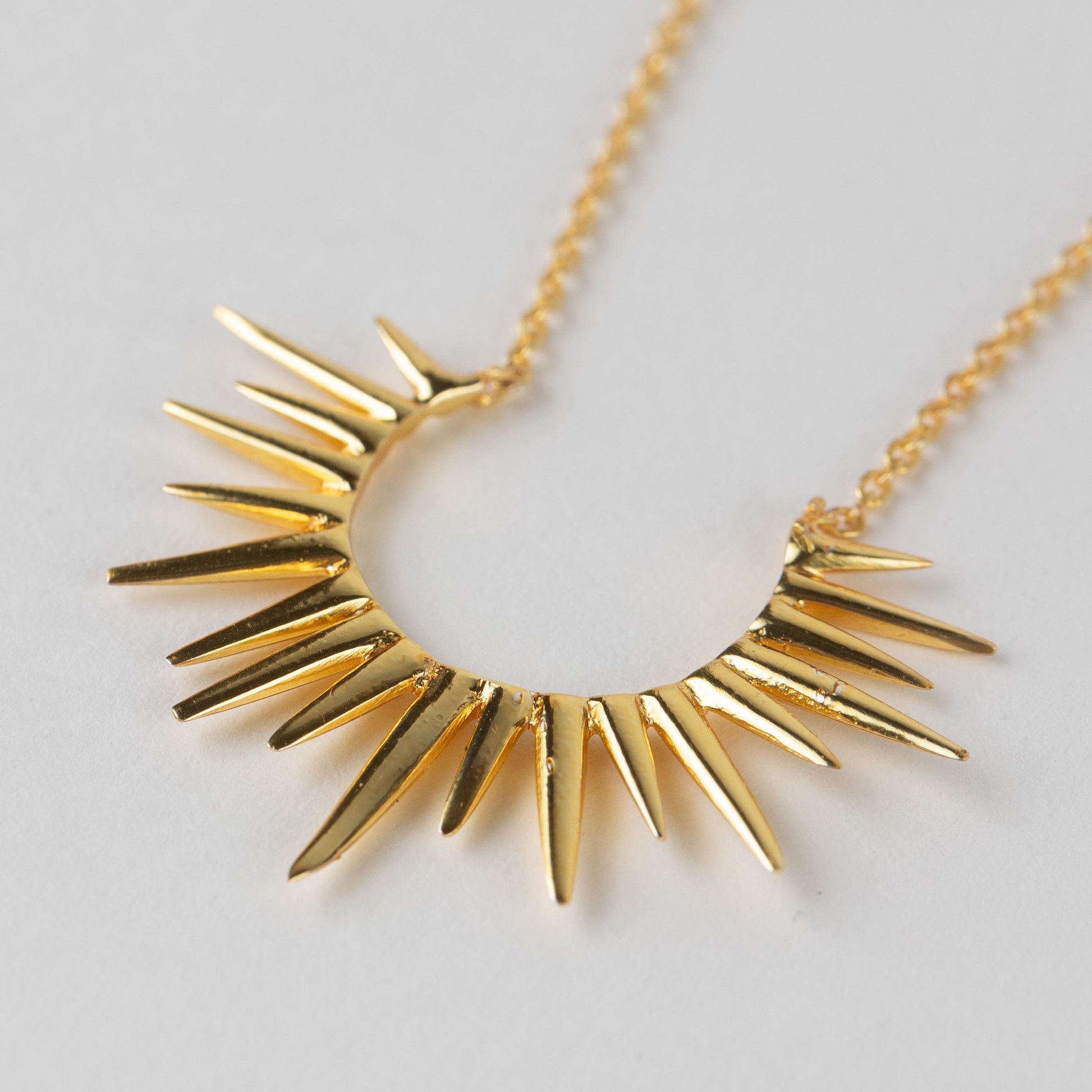 Kiranon Sunburst Gold Pendant Necklace - Ten Thousand Villages