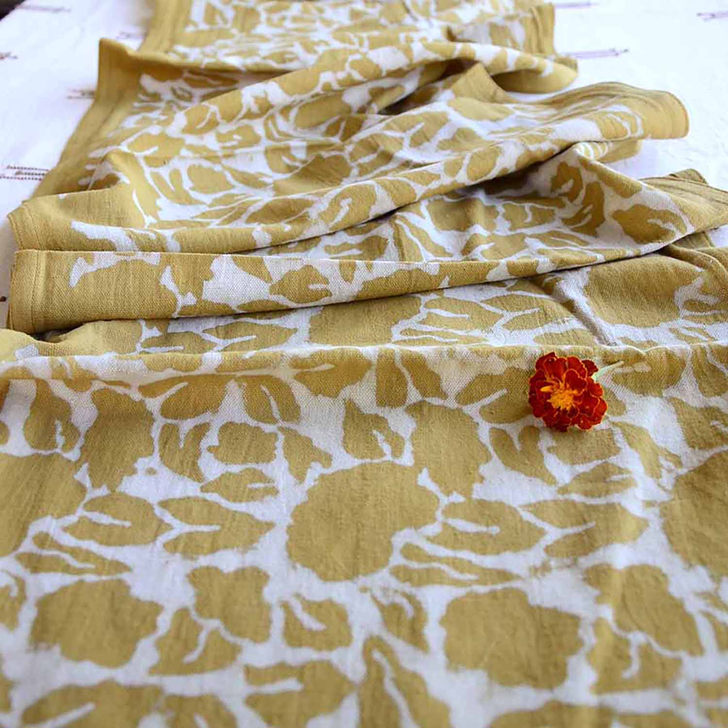 Mustard Cotton Table Runner - Yan