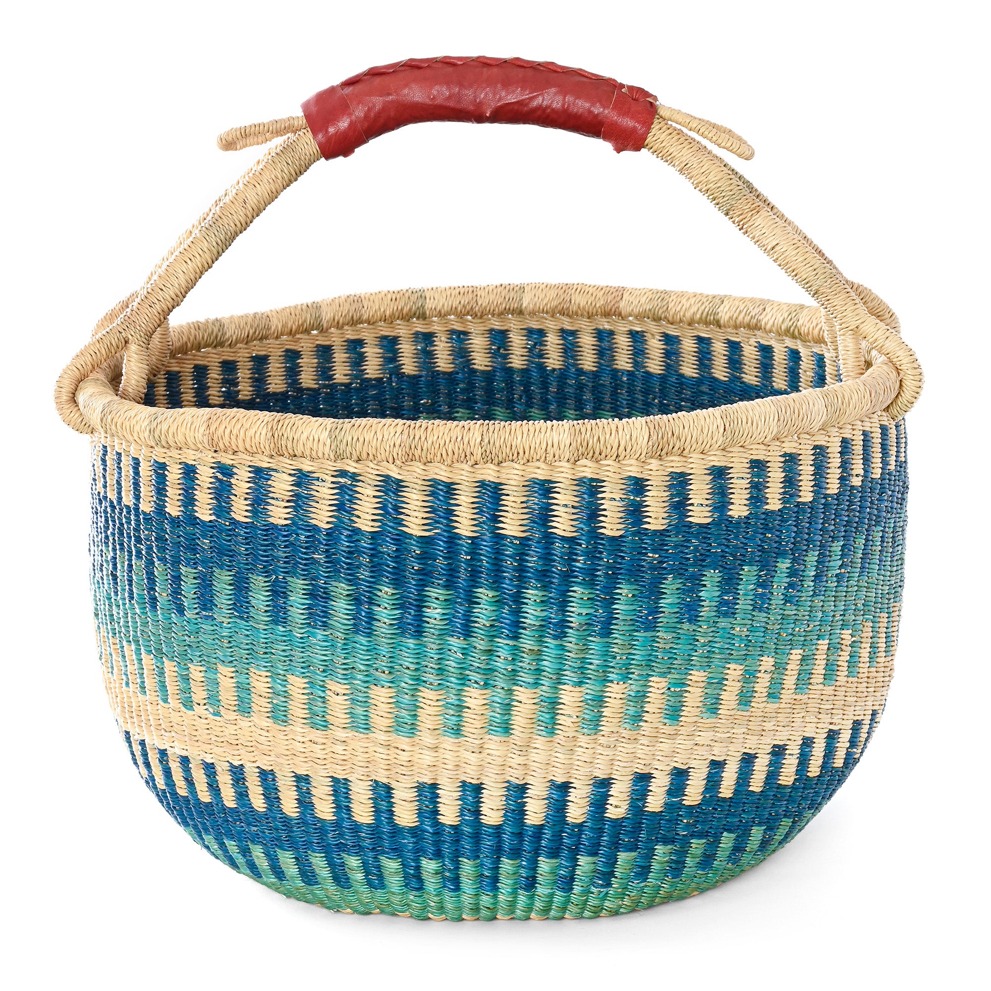 Bluebell Patterned Bolga Basket