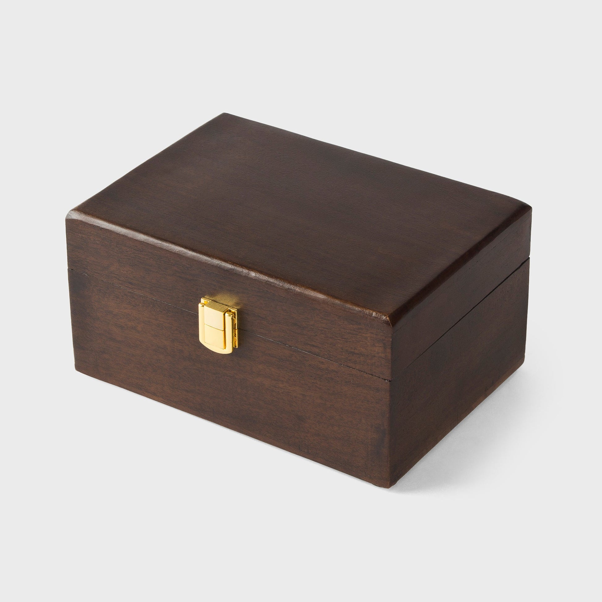urban walnut acacia wood keepsake box with metal latch handcrafted by mela artisans
